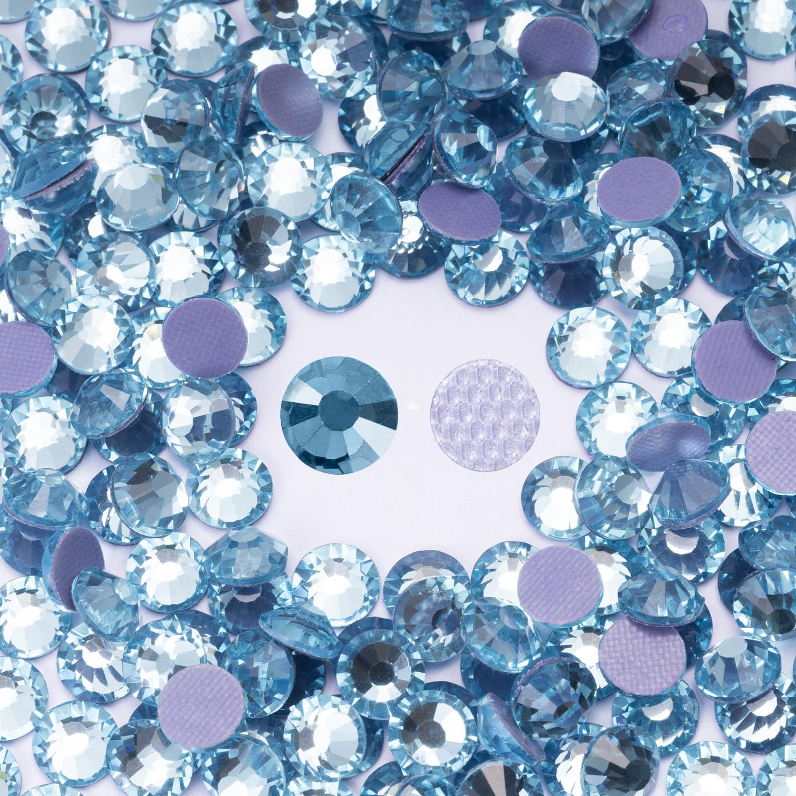Hotfix Rhinestones Bulk 1500PCS SS16 (3.8-4.0mm), Aquamarine Glass Rhinestones for Clothes, Tumblers, Shoes DIY, Heat Transfer Flatback Gems for Crafts &amp; Decoration