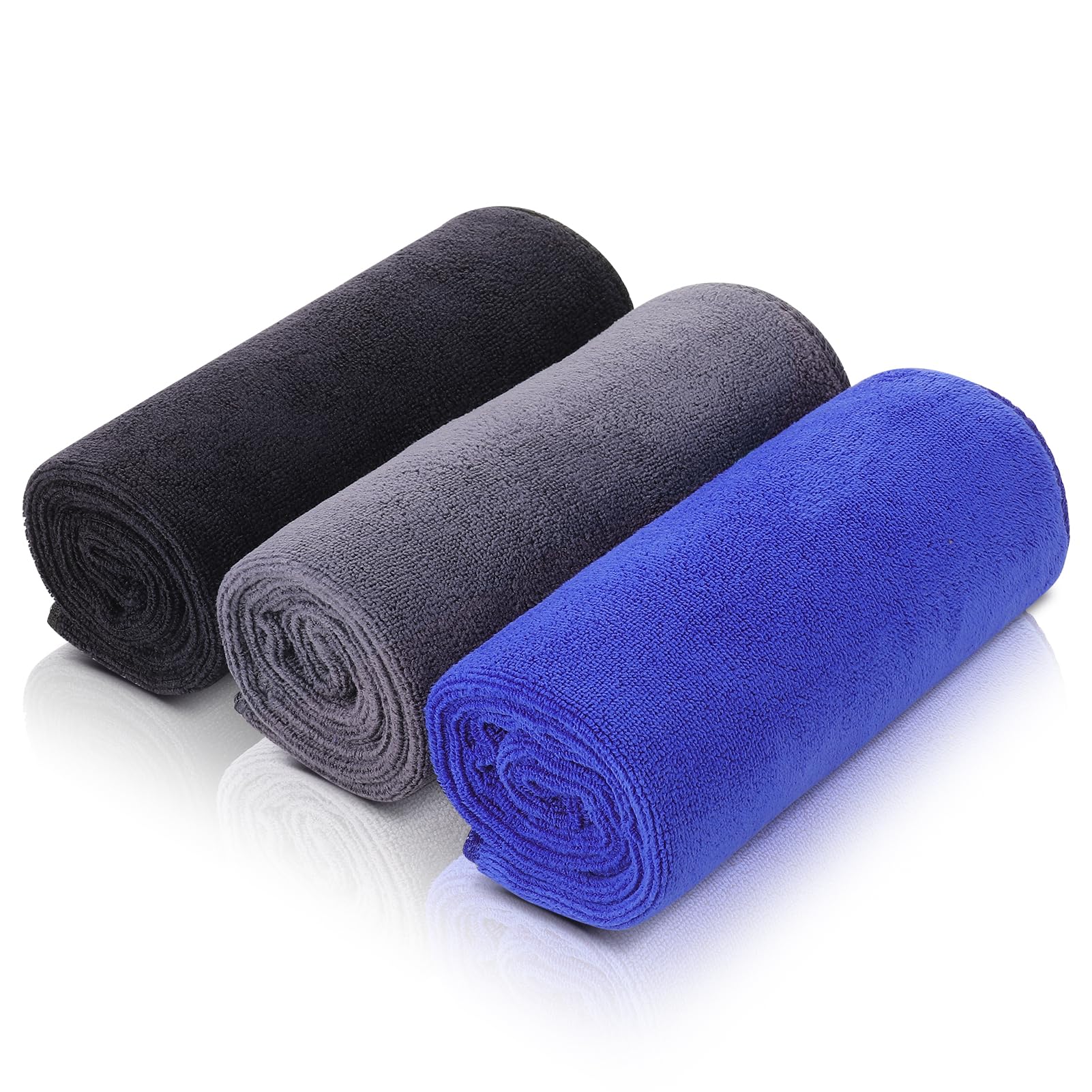 Meng Jiaran 3 Pack Gym Towels Microfibre Sports Towels 75x35cm Fast Drying & Absorbent Towel For Adults Gym Fitness,Yoga, Camping(Grey,Black,Blue)-image-40