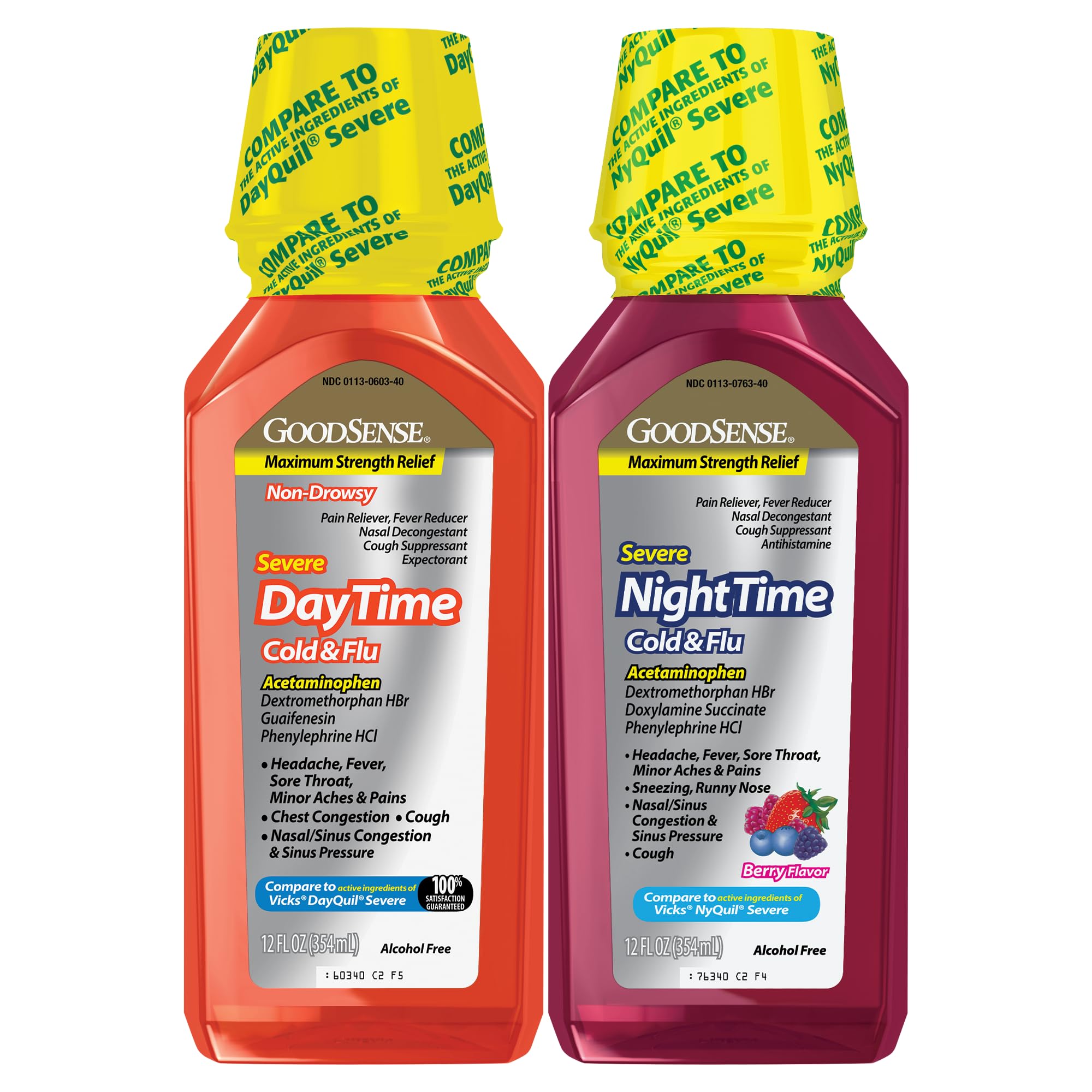 GoodSense Day and Night Severe Cold & Flu Medicine Combo Pack, 2 x 12 Fl Oz — Amazon image 2