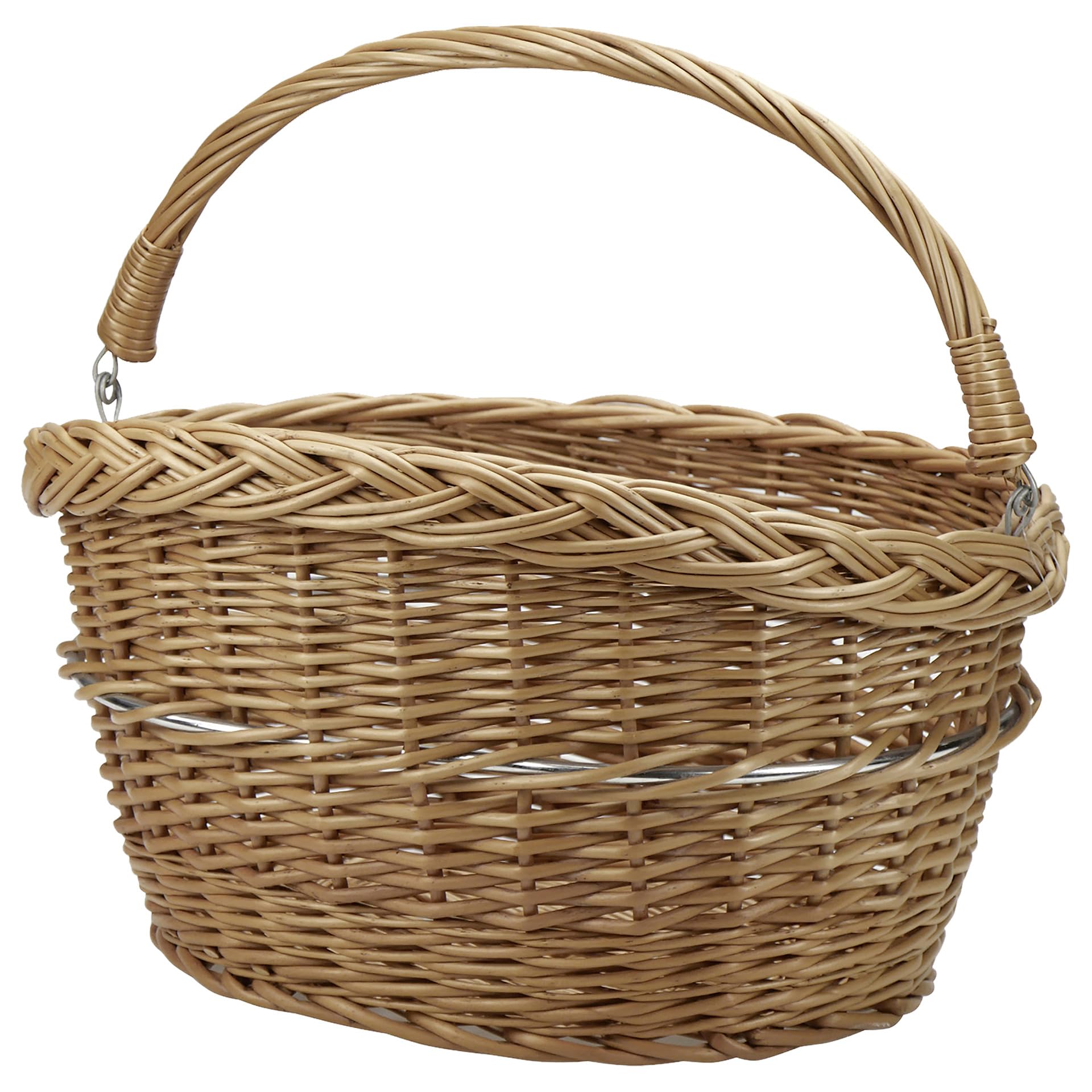 KLICKfix Vorderradkorb / Lenkerkorb aus Weide – Beige, 30 × 40 × 31 cm, 18 L, 7 kg
