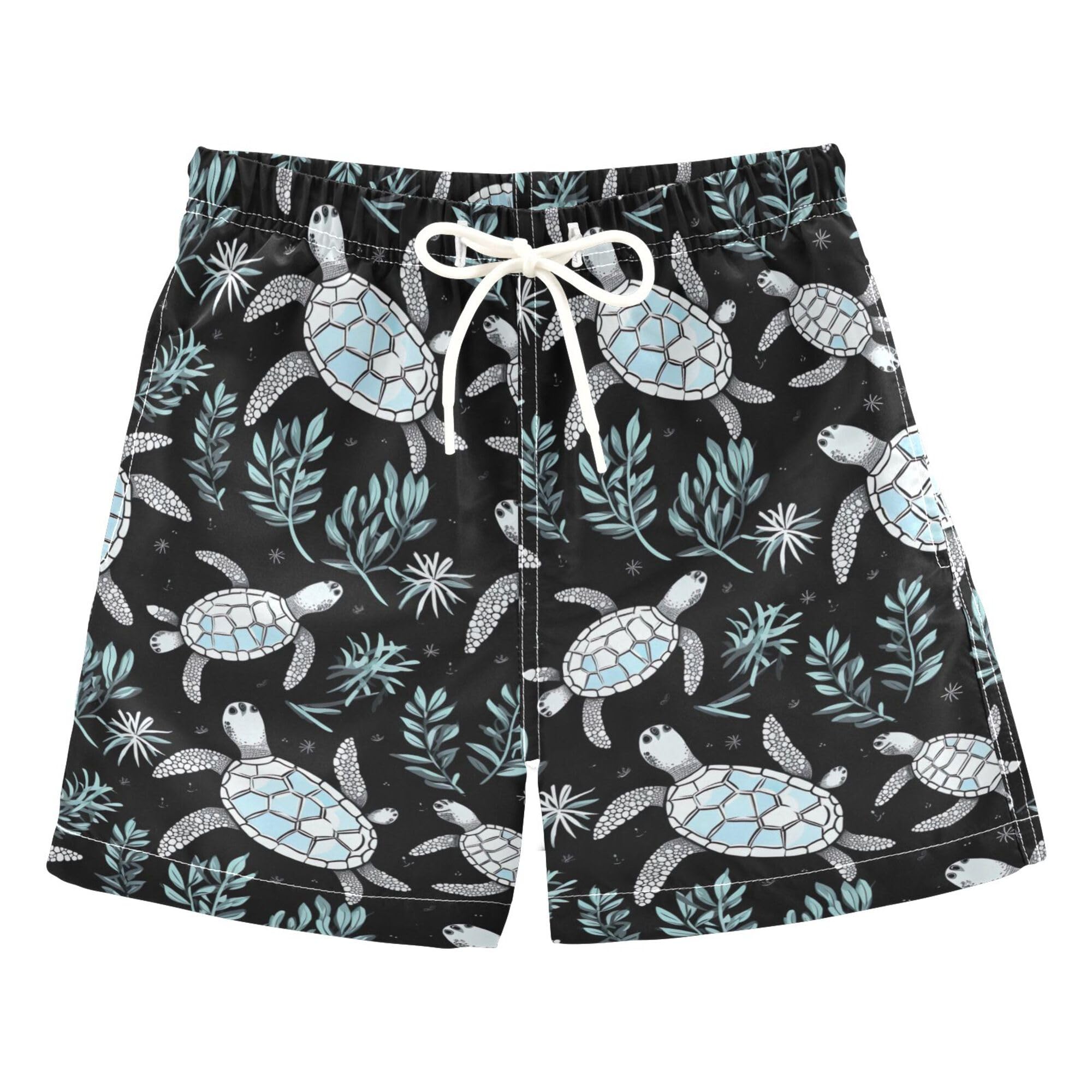 Sea Turtle Tortoise Boys' Swim Trunks Boys Swim Board Shorts for Kids 7 Years B0401202