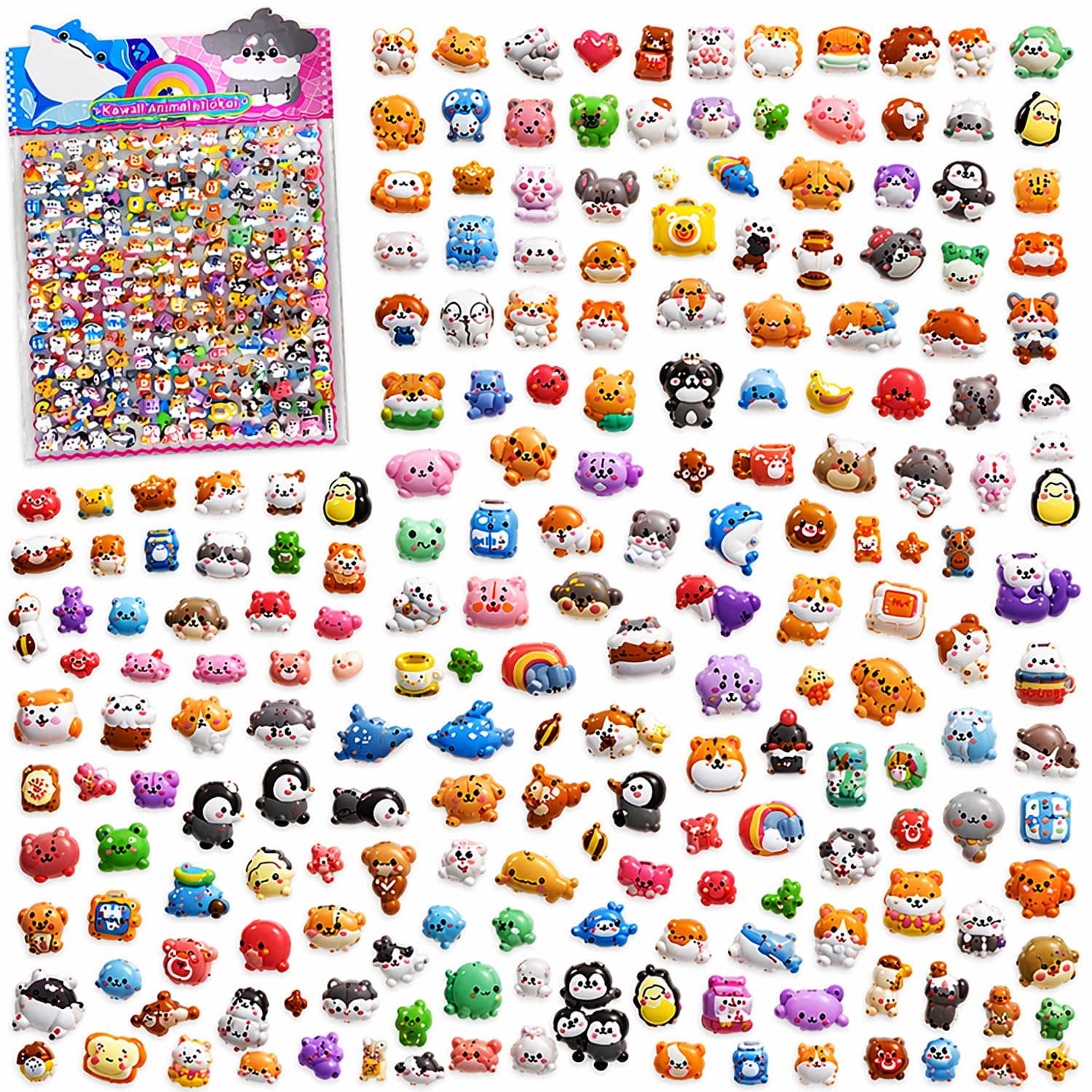 FunBlast Animal Stickers for Kids – 2 Sheets/550+ Colorful Zoo, Farm & Jungle Animals Puffy Stickers, 3D Sticker Set for School Projects, Scrapbooking, DIY Crafts & Decoration (A)-picture-11