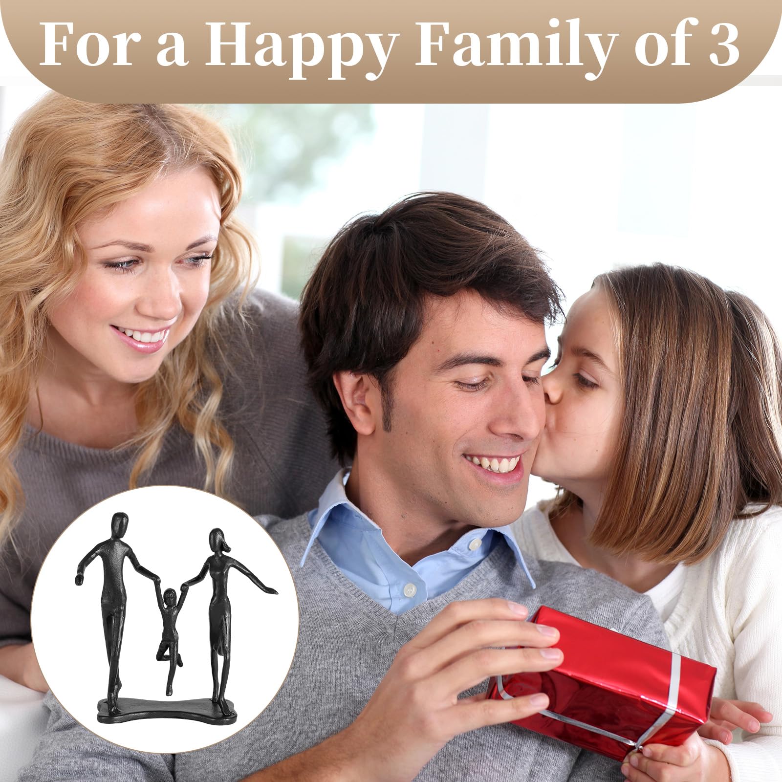 Sziqiqi Cadeau de Mariage Original pour Couple: Cadeau Anniversaire Femme Homme Papa Maman Couples - Cadeaux Mariage pour Saint Valentin Noël Fiancailles Decoration Anniversaire pour Famille de 3