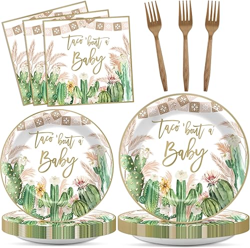 Miniatura 204 de 96 piezas de suministros de fiesta de cumpleaños florales de cumpleaños, platos de papel, servilletas, flores de oro rosa, decoraciones de fiesta