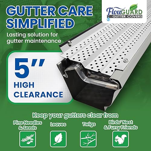 Miniatura 4 de Sistema de cubierta para canalones, 5 pulgadas, cubiertas para canaletas, elevado filtrado, HCRESW-100