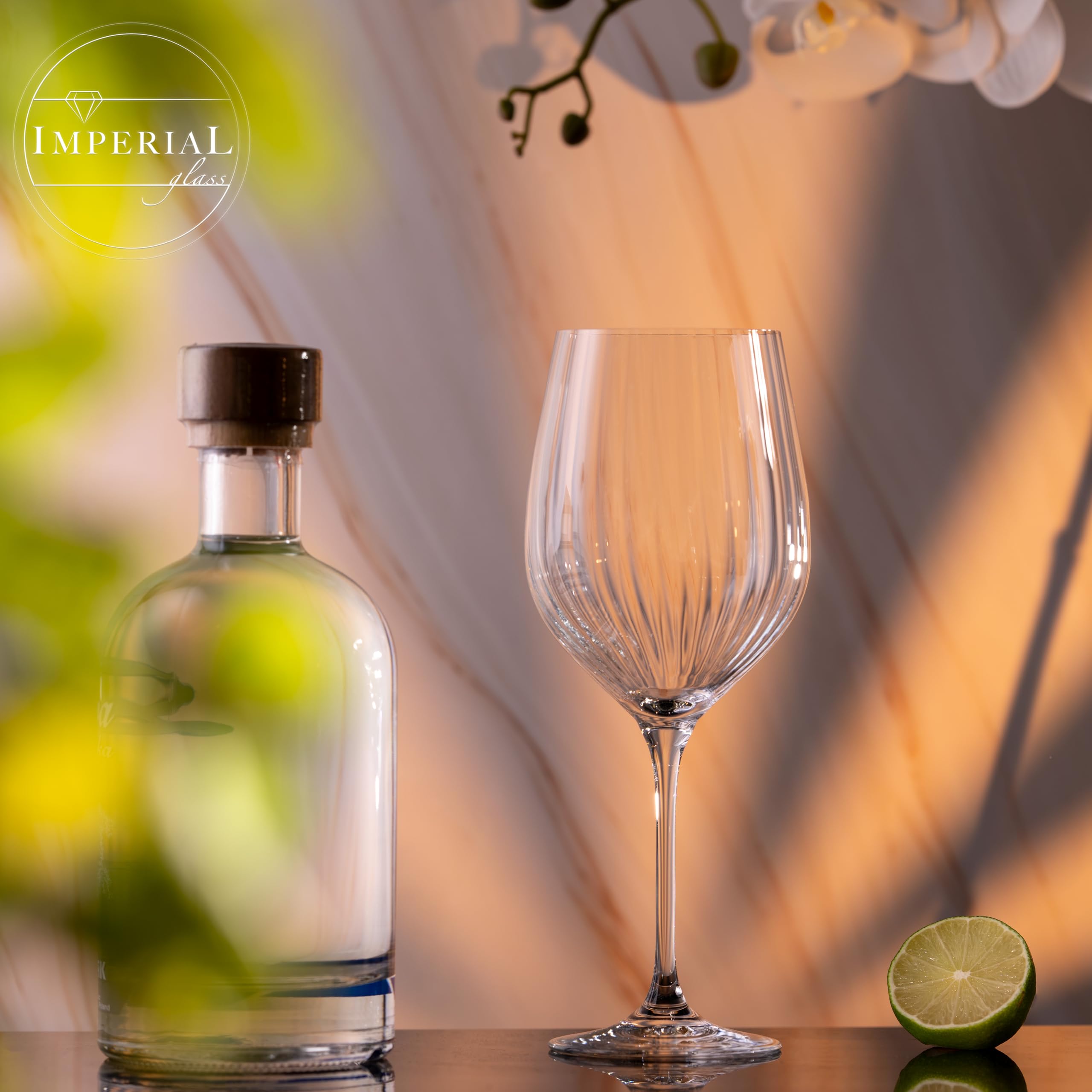 Zestaw szklanek do ginu z ryflowanym tonikiem, 6 x 450 ml – szklanki do ginu ze szkła kryształowego serii Londyn, nadają się do mycia w zmywarce