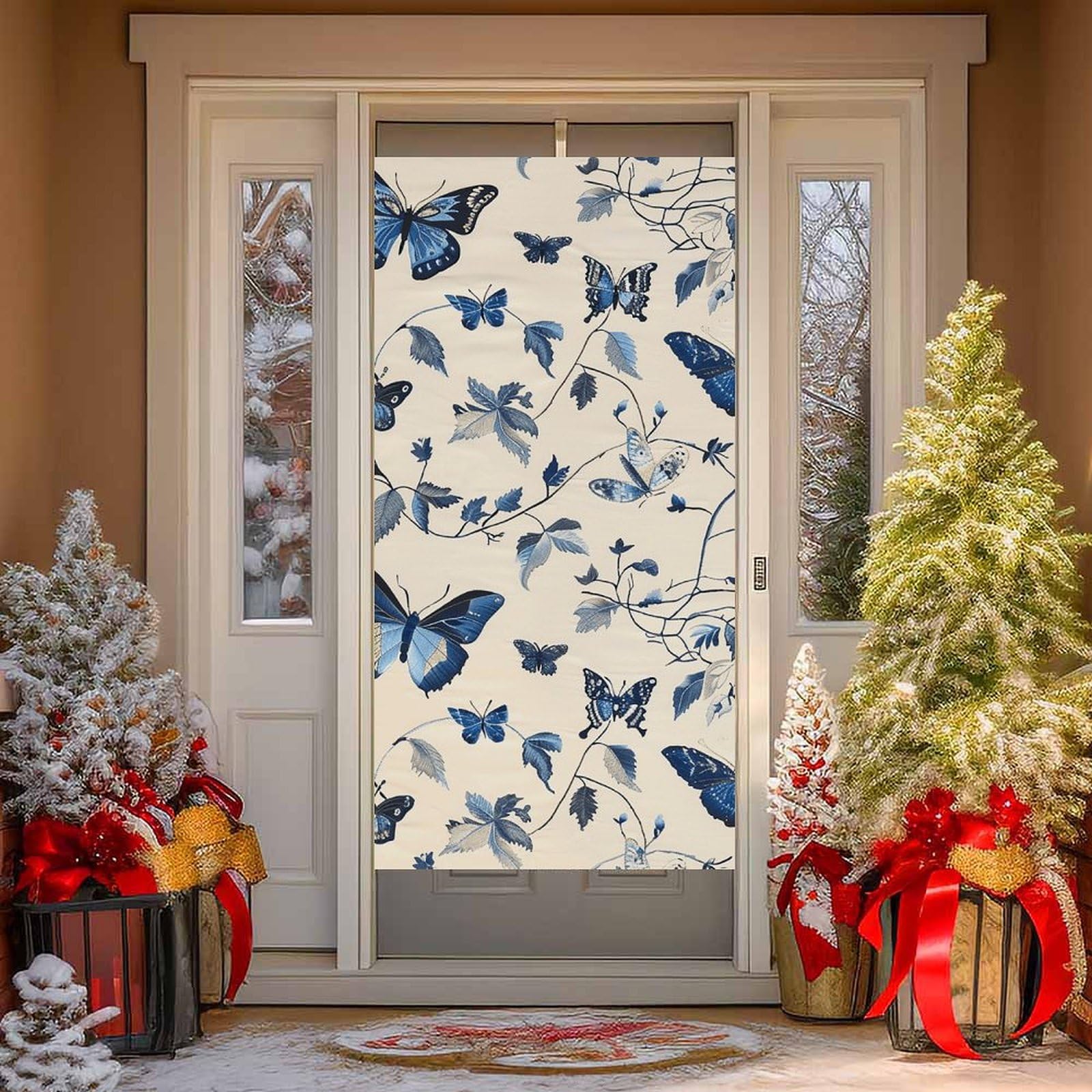 NTVOWPZO Butterflies and Moths Door Curtains for Doorway Privacy Dividers Door Banner Blackout Curtains Fabric Door Window Curtain for Home Bedroom Kitchen Decor 35.4x70.9 in Decorative Banner