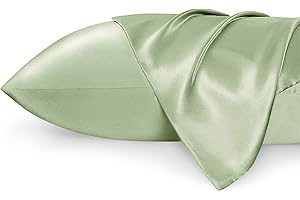 Bedsure Satin Pillowcase Set for Hair and Skin in Sage Green