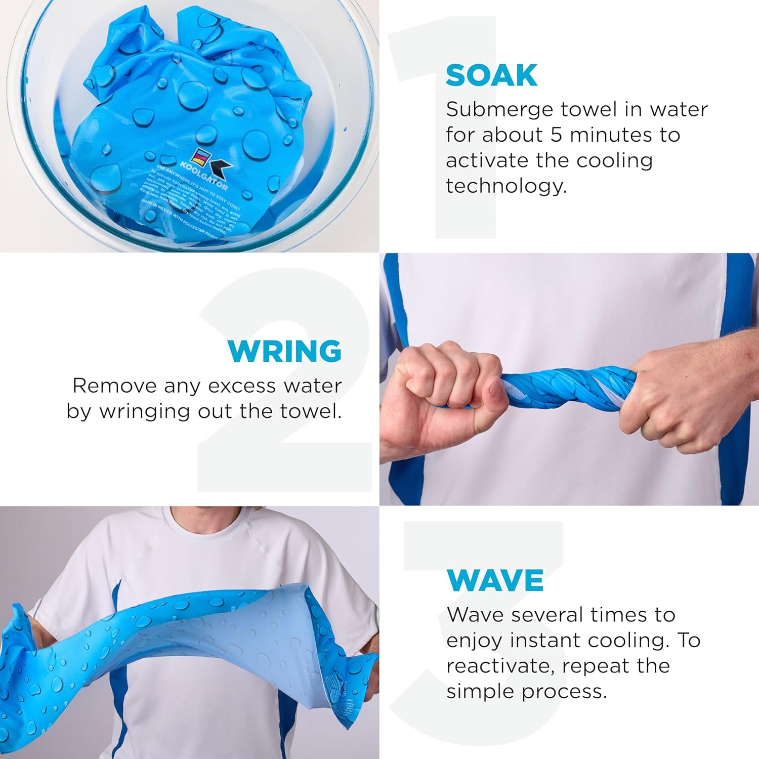 KOOLGATOR SPF 30 Cooling Towel – Reusable Neck Cooling Towel That Provides Long-Lasting Sun Protection for Sports, Workouts & Hot Weather