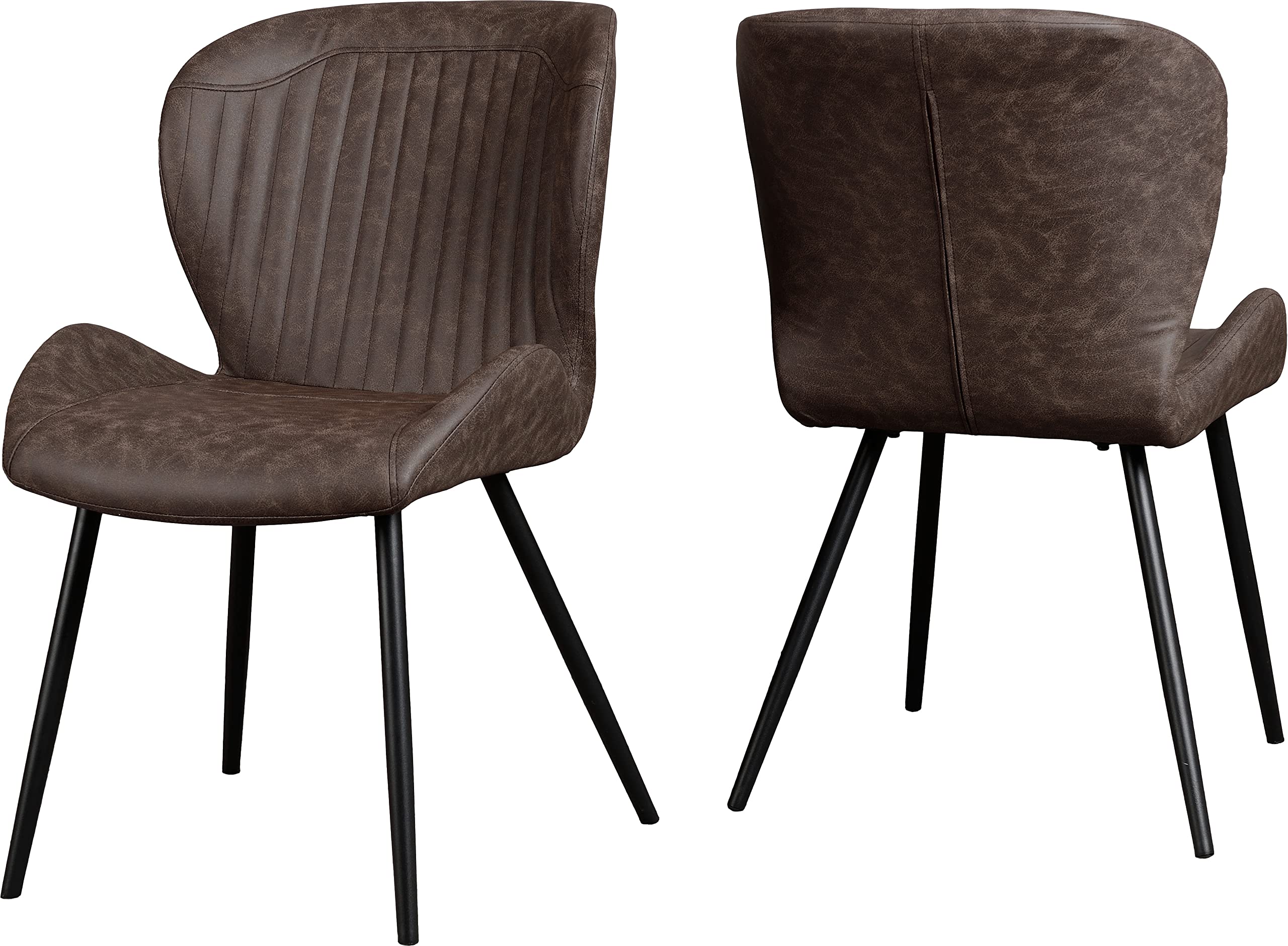 Seconique Quebec Dining Chairs - Set of 4 - Brown Faux Leather