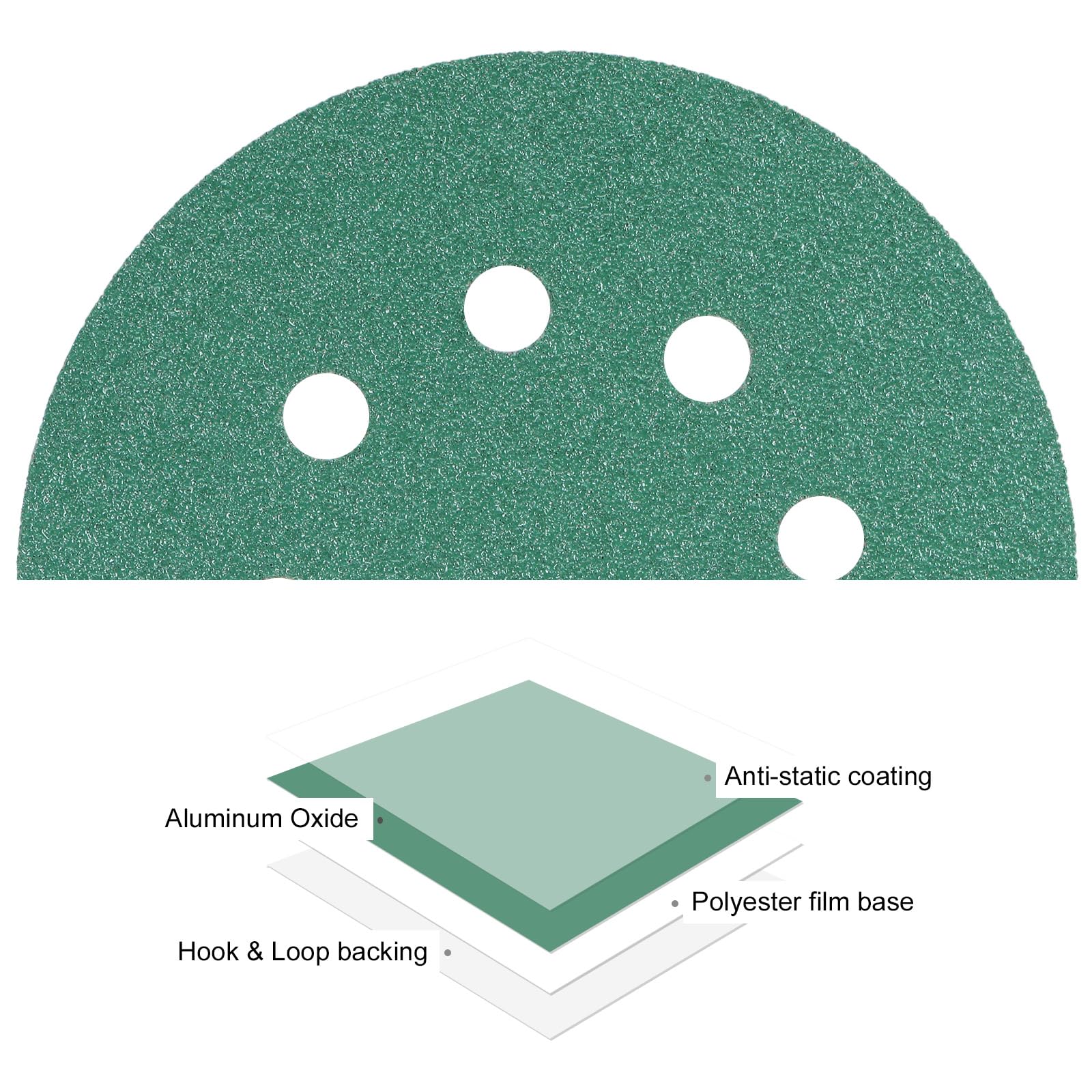 Kozelo 5-Inch 60 Grit Hook & Loop Sanding Discs, 25 Pack - Image 2