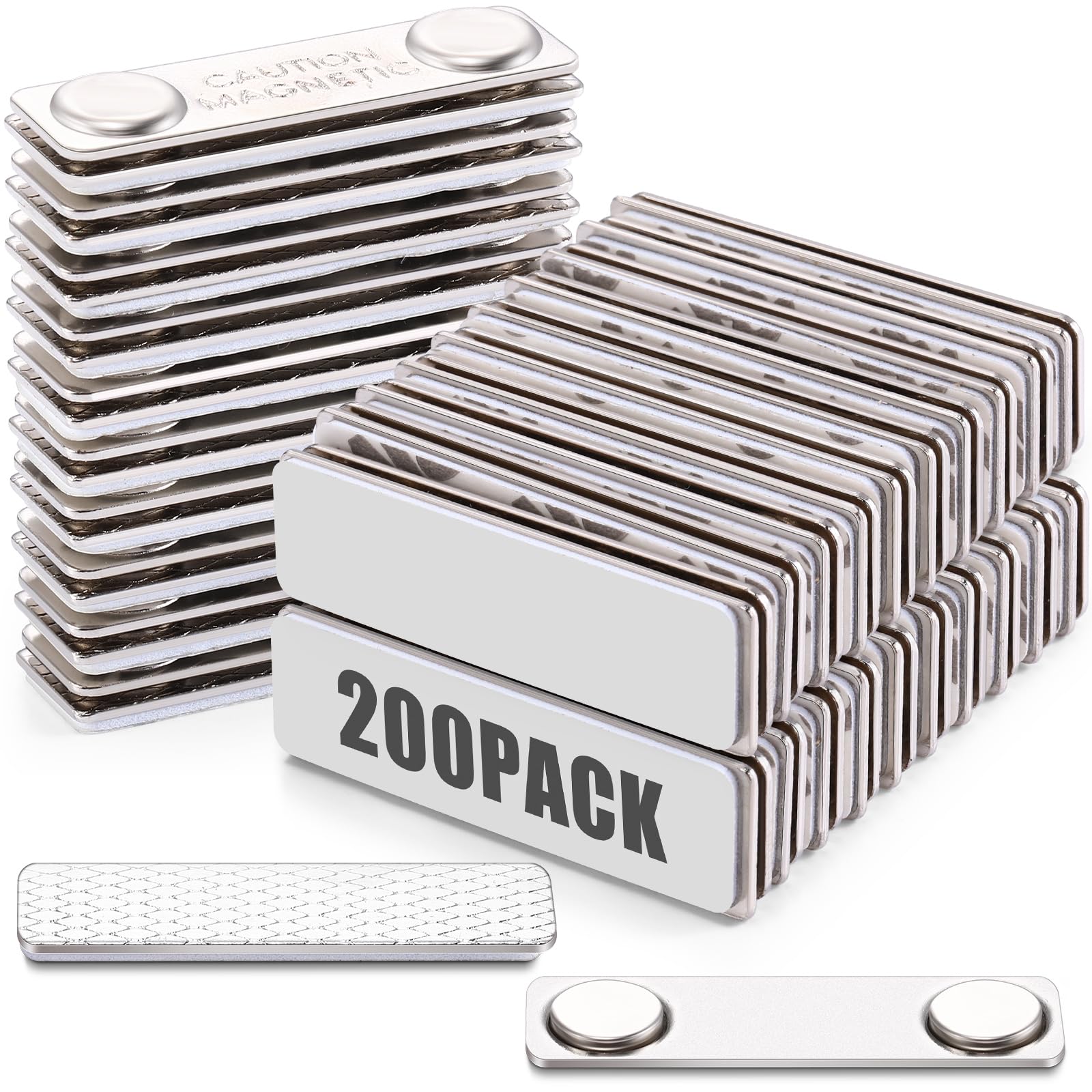 Geyoga 200 Sets Name Tag Magnets Magnetic Name Tags Metal Blank Name Tags Blank Name Badge Holder Metal Pin Magnet Back Silver Nametag Fasteners with