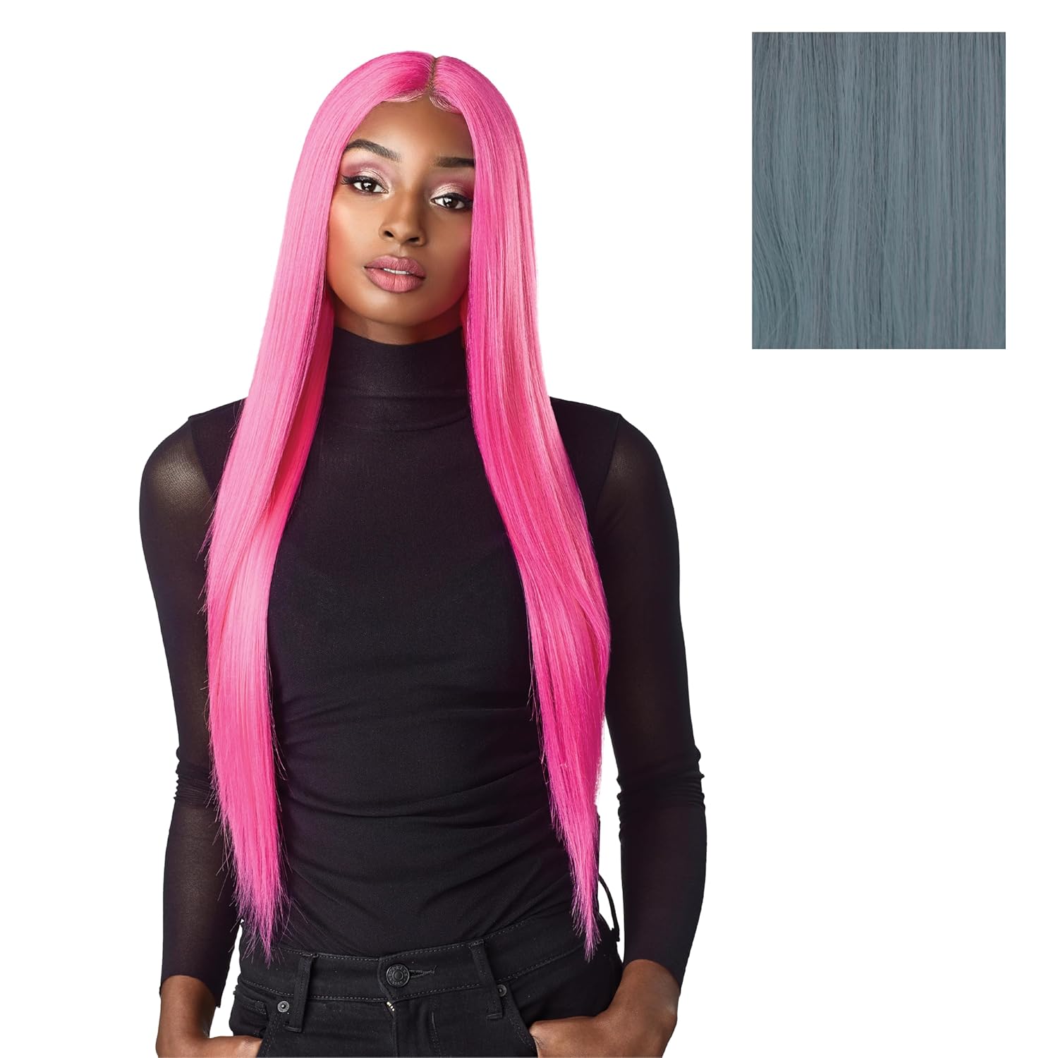 Sensationnel Shear Muse Lace Wig - Lachan Deep Laceparting Hand Tied Ready to Wear Synthetic Prestyled Units (BABYBLUE)