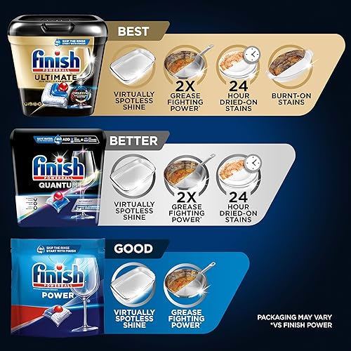 Miniatura 6 de Finish - Quantum - 84ct - Detergente para lavavajillas - Powerball - Limpieza avanzada y brillo - Tabletas para lavavajillas - Tabletas para platos