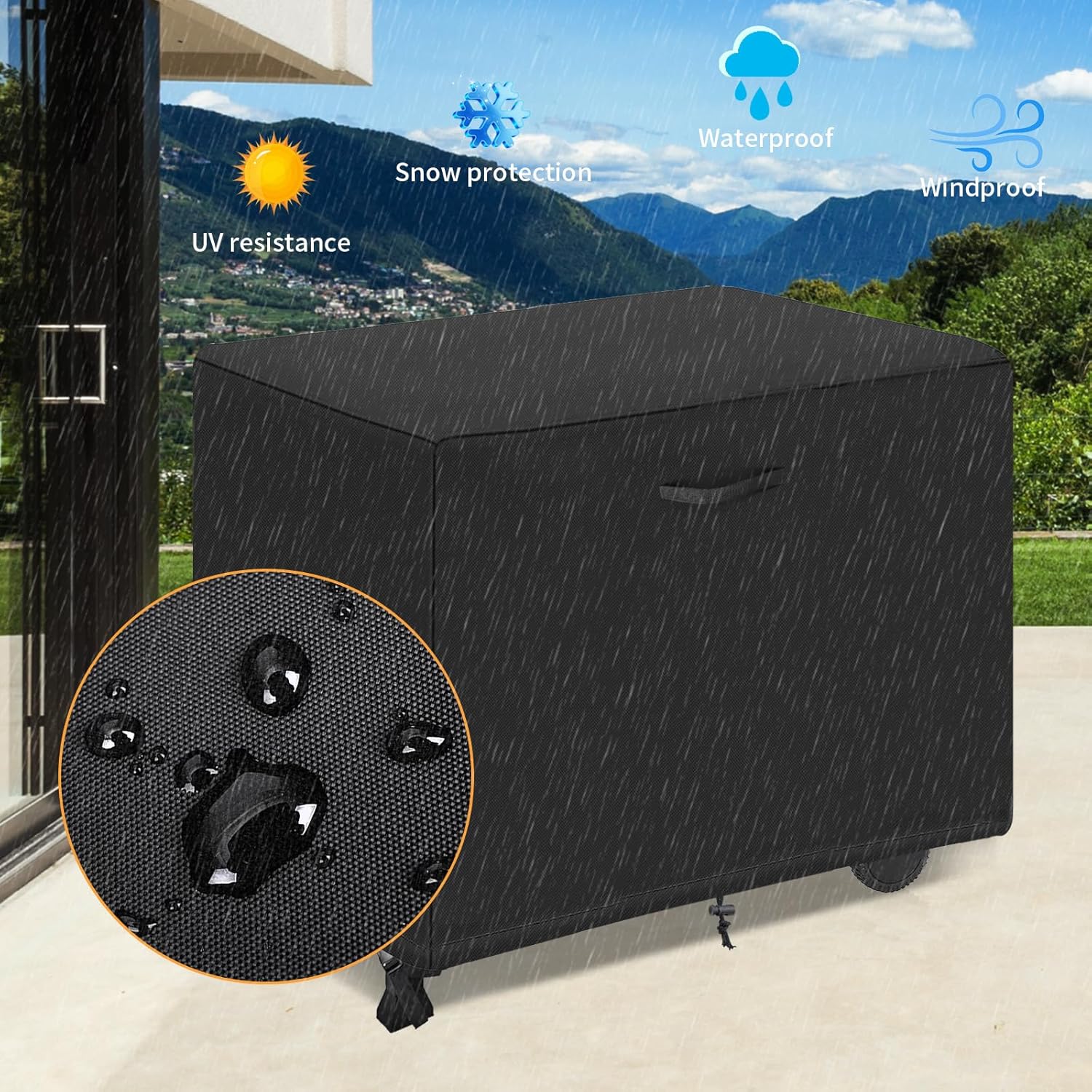 22 Inch Grill Cover 600D Heavy Duty Waterproof Grill Cover, Replacement for Blackstone E-Series 22" Electric Tabletop Griddle with Hood