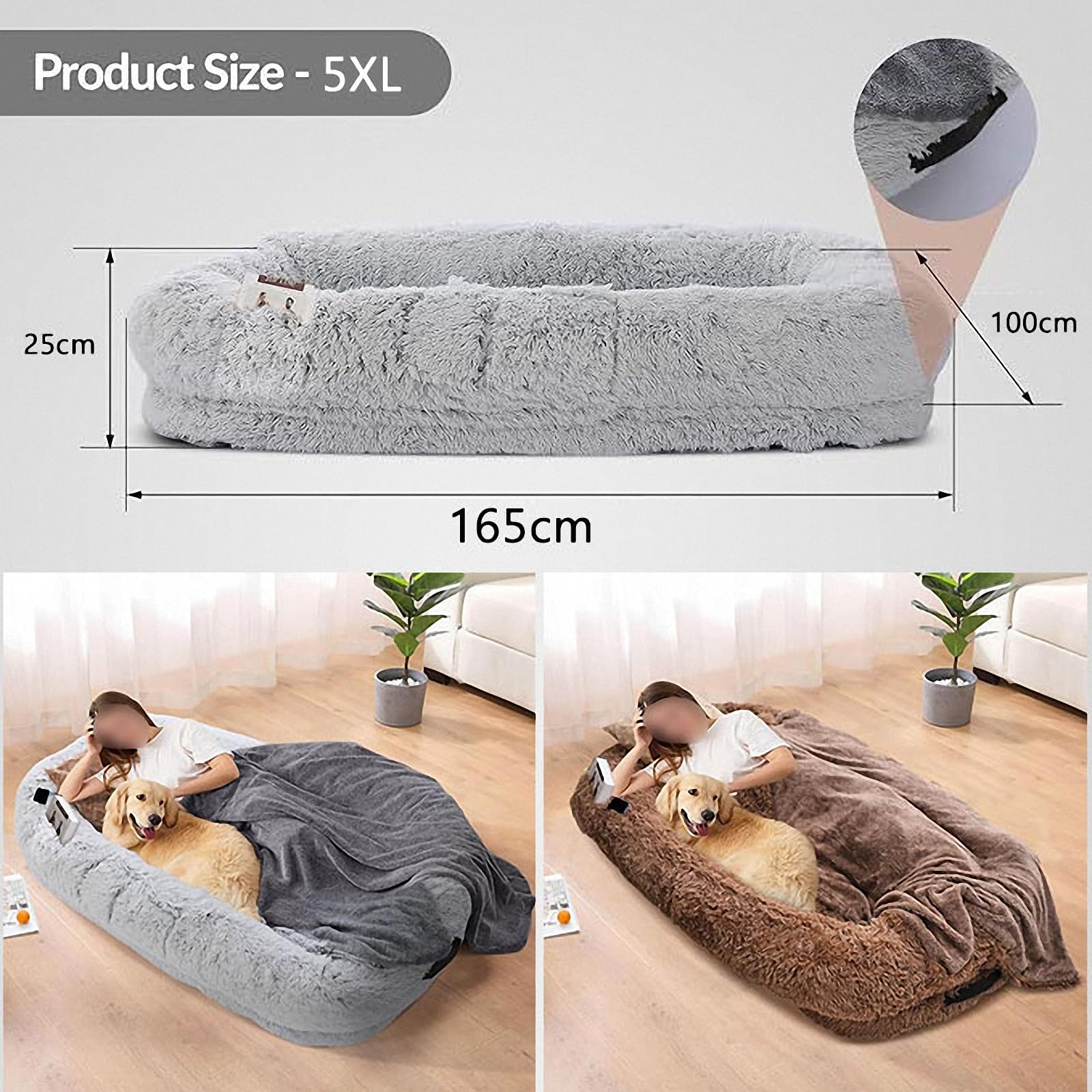 Amazon.co.jp: AXTMR ぬいぐるみブランケット付き人間用ペットベッド