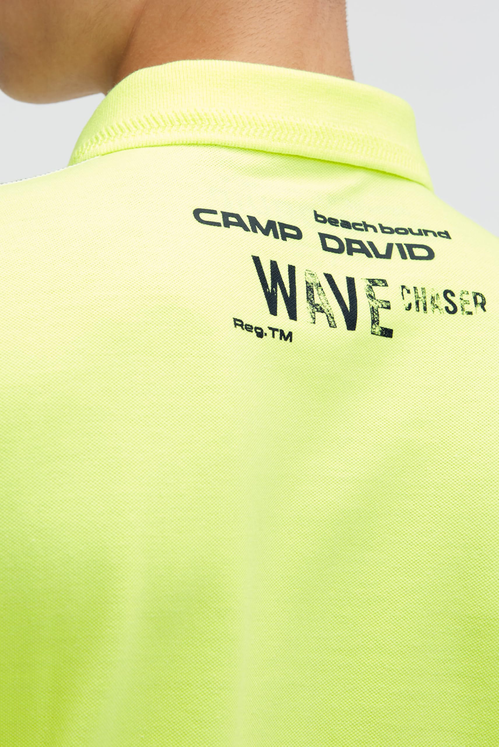Camp David Herren Pikee-Polo Kurzarm mit Rubber Prints