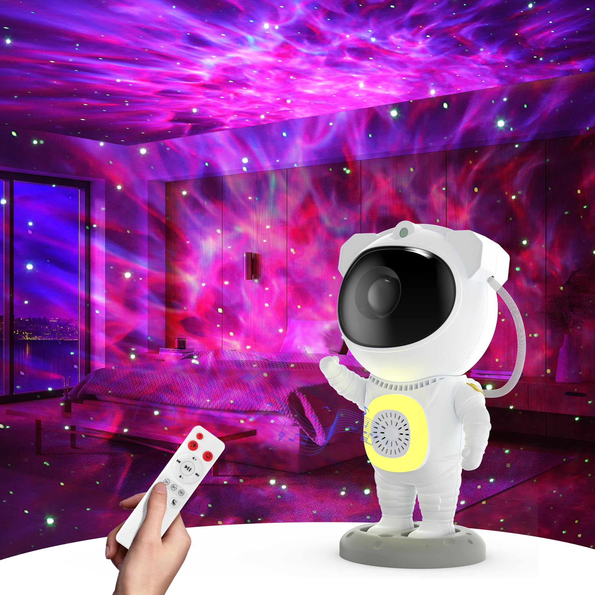 Galaxy Projector, Star Projector for Bedroom, Night Lights for Kids Room, Bluetooth Speaker Ceiling Projector for Room Decor, Gifts for Christmas, Girls, Boys, Adults, Birthday