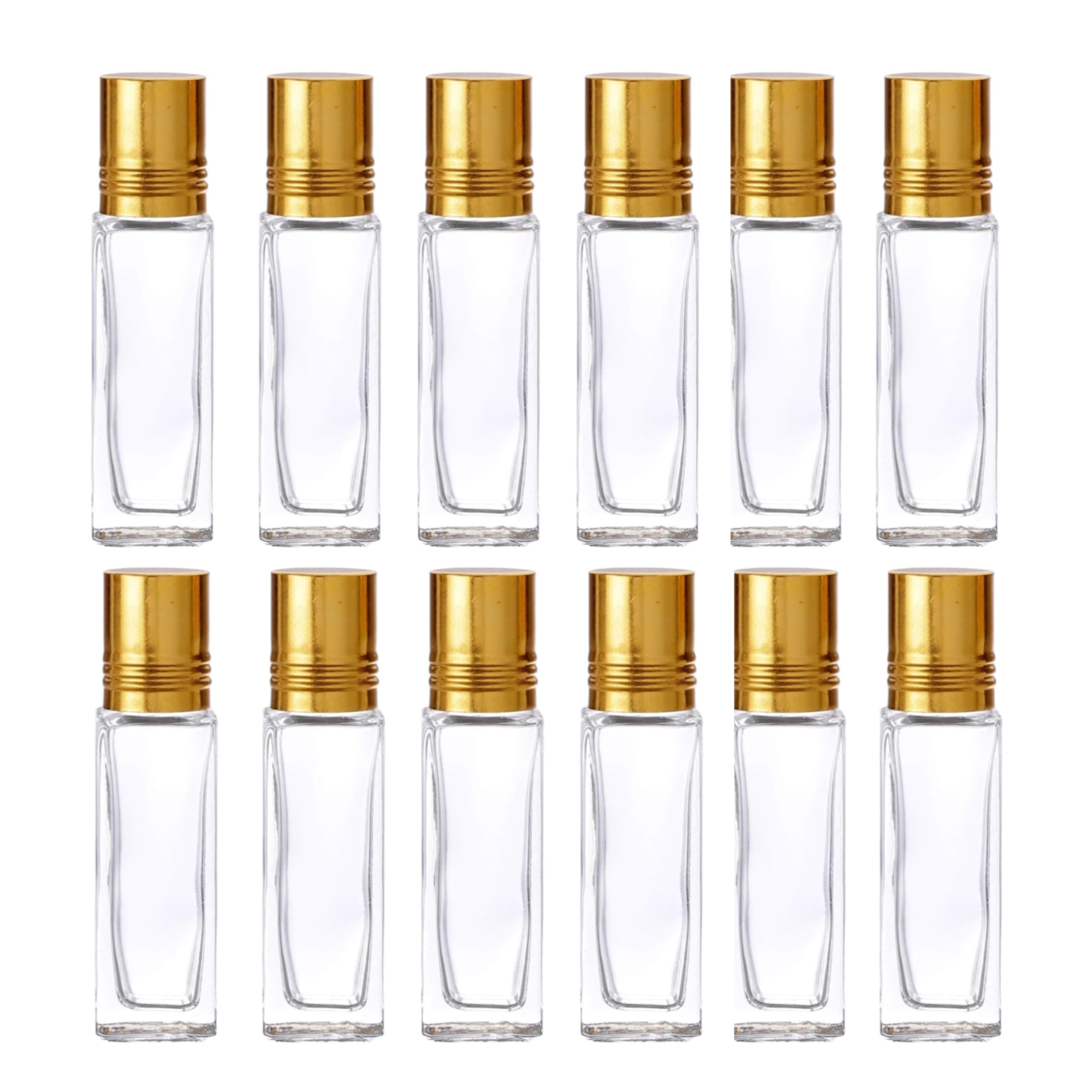 Empty Refillable 6ML Roll On Bottles With Royal Golden Cap For Perfumes, Essential Oils, Lip Balms, Reusable And Refillable (Set Of 12-6ML), Clear-image-16