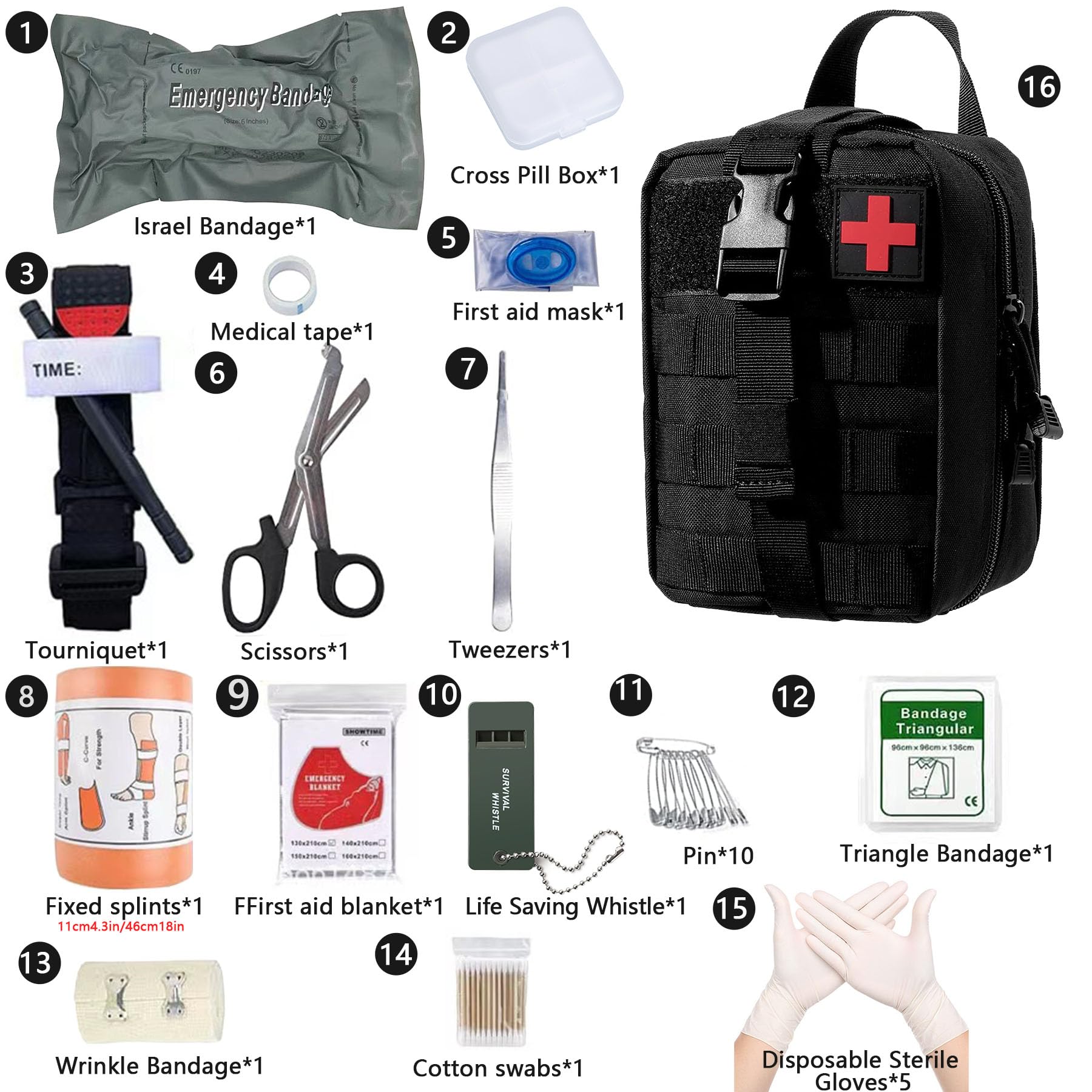 Tactical EMT Medical,táctica Bolsa MOLLE Pouch,Médica Bolsa,Botiquín de Primeros Auxilios,Táctica Compacta Botiquín,Bolsa de Emergencia,Kit Primeros Auxilios,Bolsa EMT Kit de Supervivencia