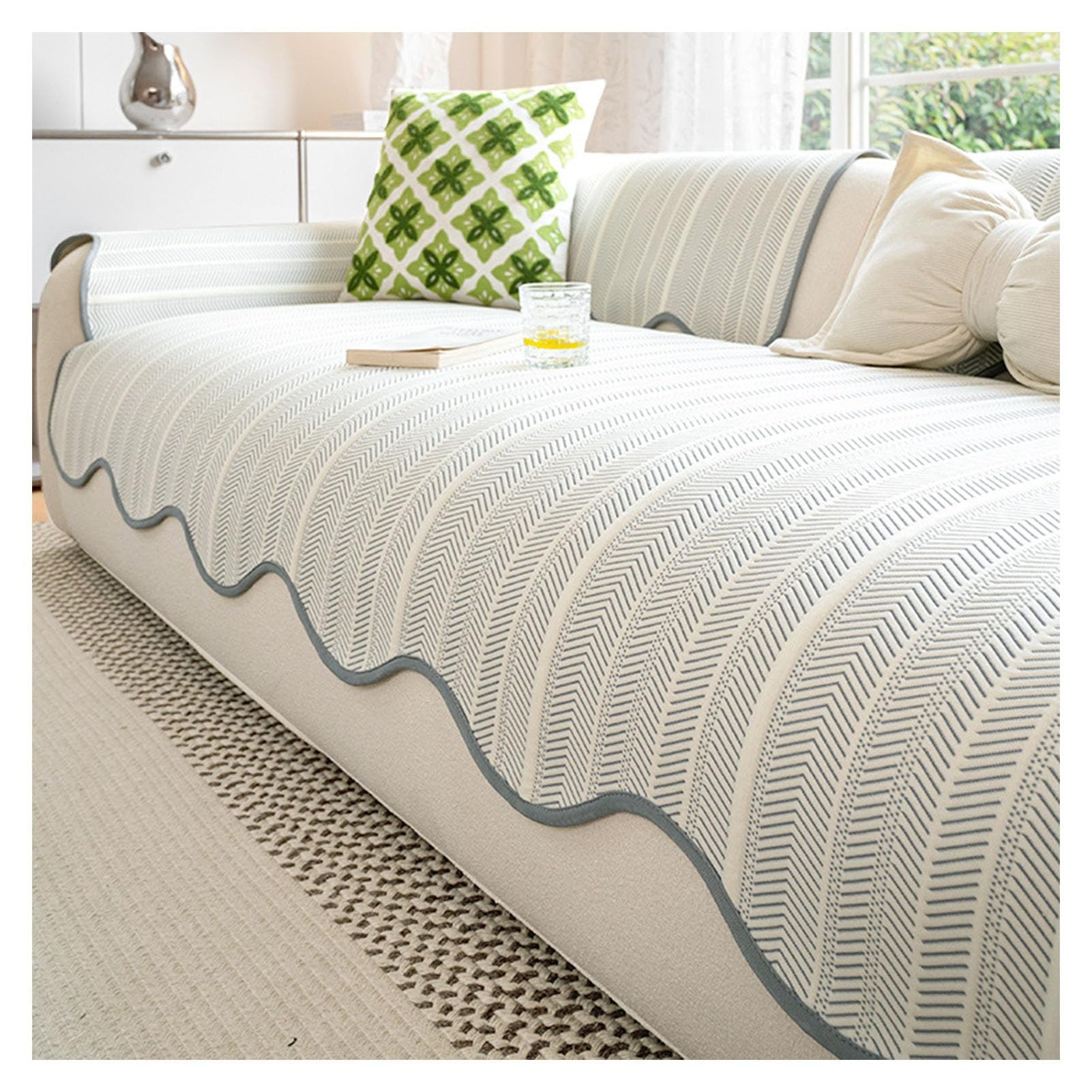 Housse de canapé antidérapante coton lavable, protection canapé d'angle L