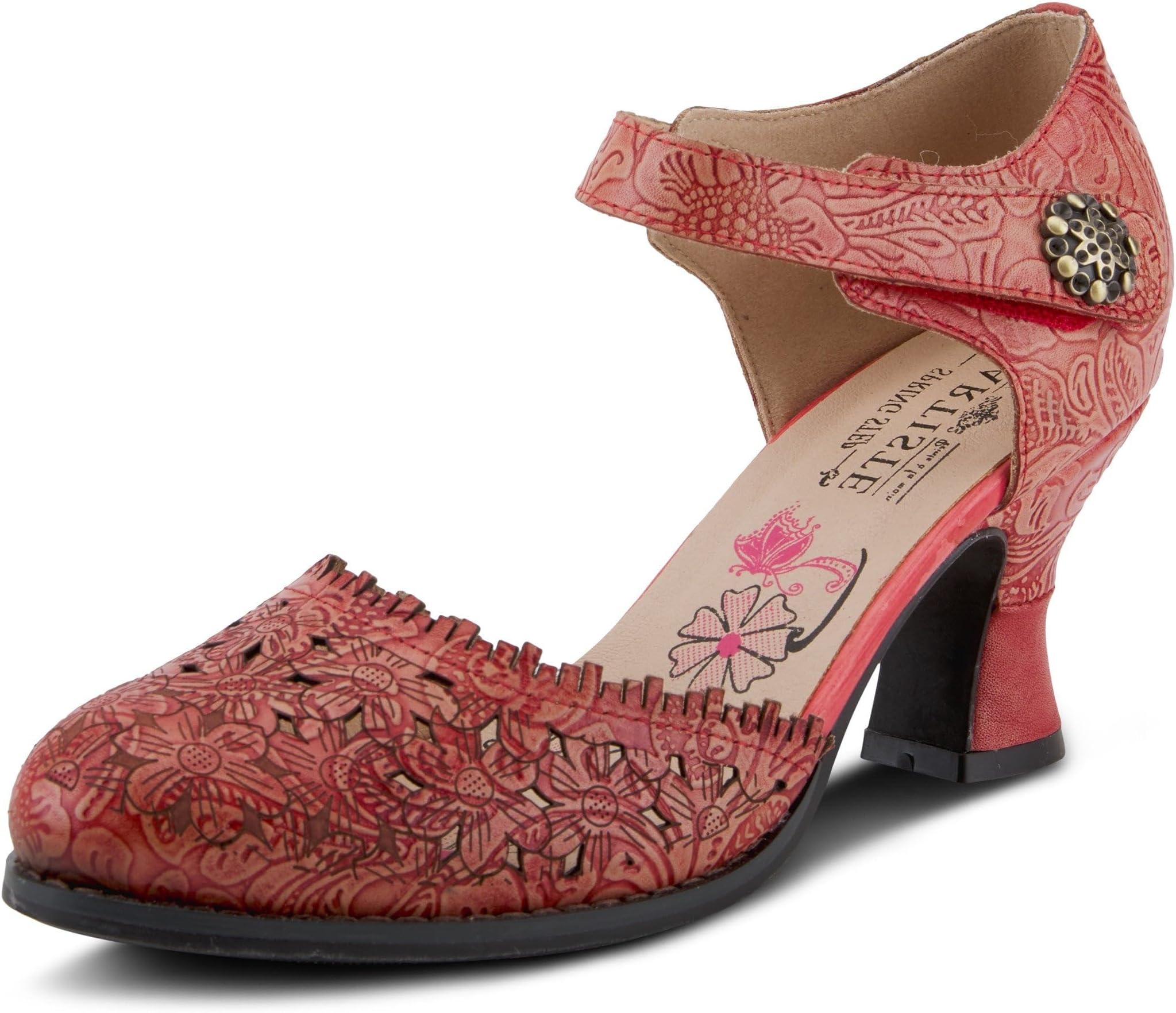 - Visionary Pump Shoes for Women | French Inspired Hand Painted Leather D'Orsay High Heels for Women with Ankle Strap