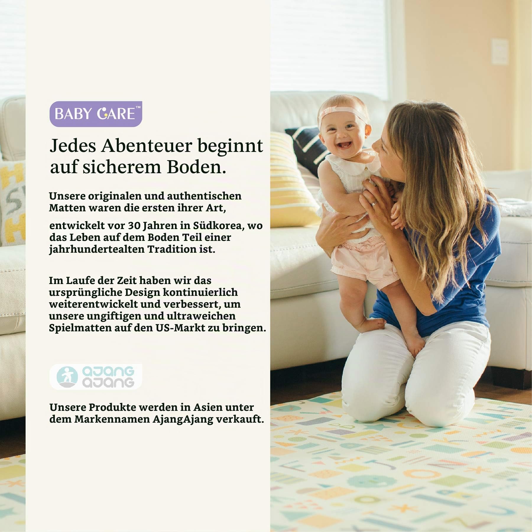 BABY CARE Spielmatte Busy Farm - Large - 2,1m * 1,4m * 13mm