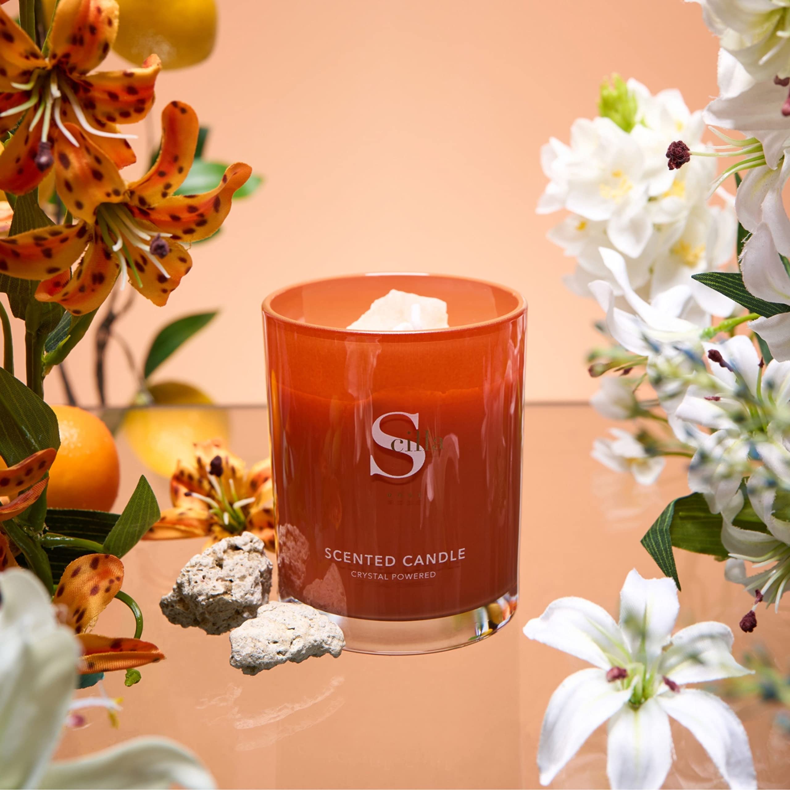 Velas Perfumadas De Vainilla Y Lavanda, Regalo Para Mujeres, Velas De Soja Natural De Aromaterapia De 10 Onzas Con Cristal Curativo En El Interior