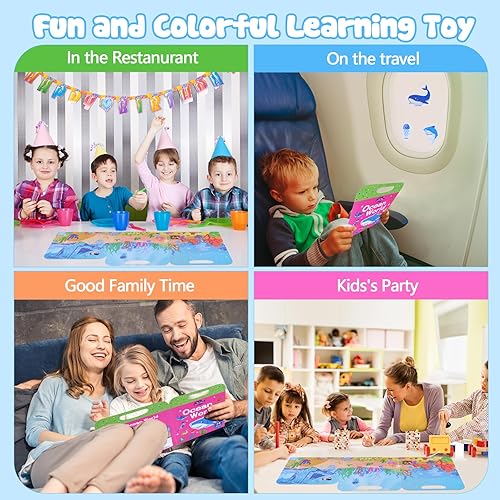 Miniatura 3 de Visfun - Libros de calcomanías reutilizables para niños, libro silencioso de gelatina divertida, calcomanías de viaje, impermeables, libro de