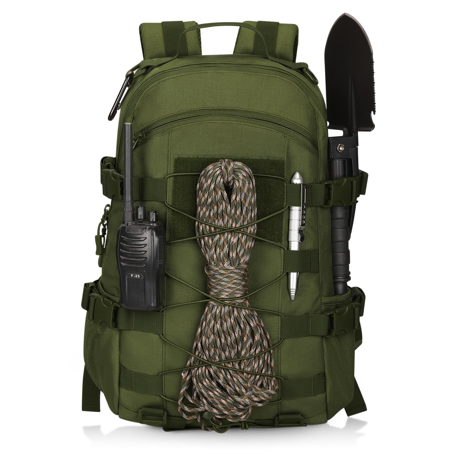 HUNTVP 25L Taktischer Rucksack Militär Rucksack Herren 1000D Nylon Bundeswehr Wanderrucksack MOLLE Tactical Backpack Wasserabweisend für Herren Damen Uni Reise Sport Outdoor Klettern, Grün