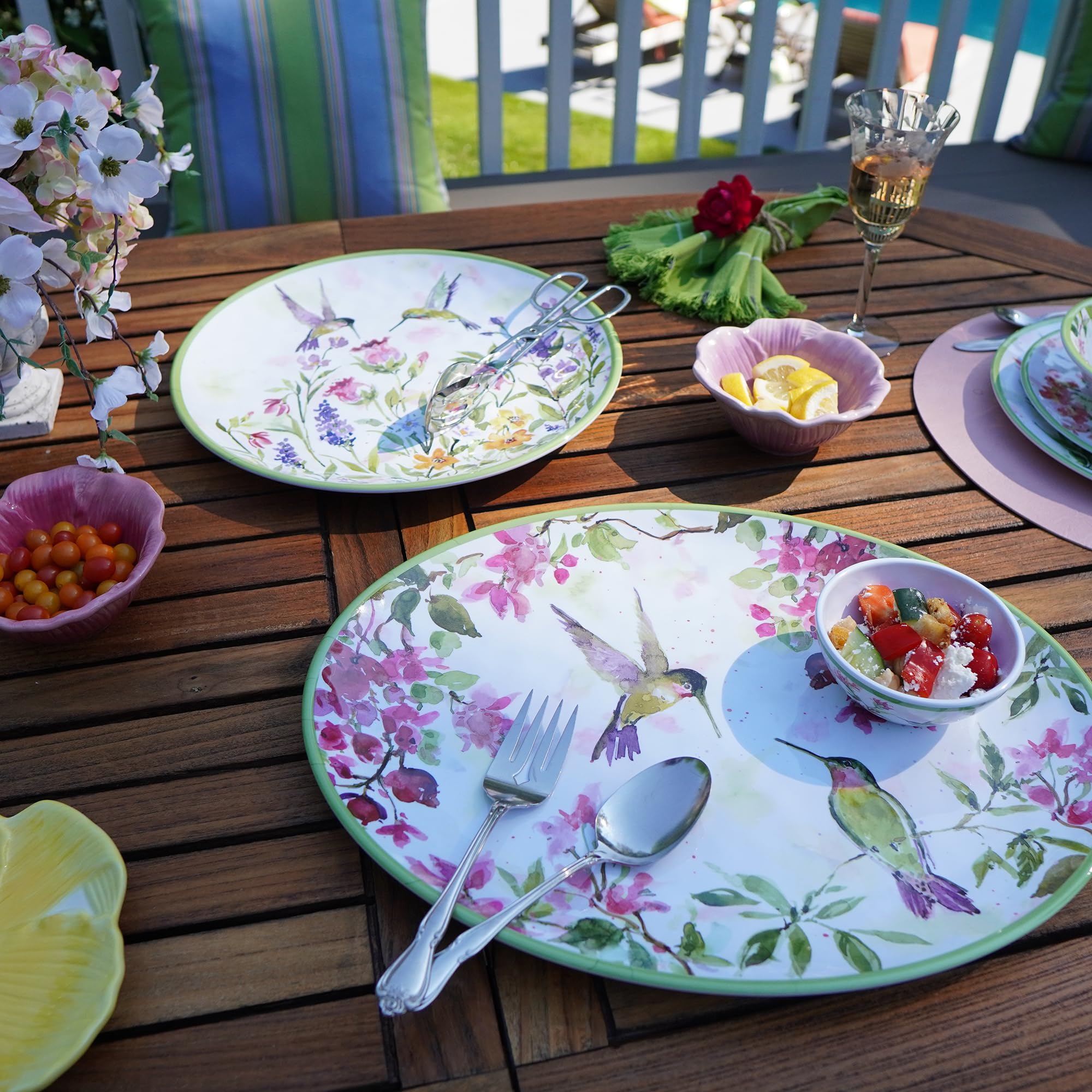 Amazon.com | Hummingbirds 2-Piece Melamine Platter Set – Includes