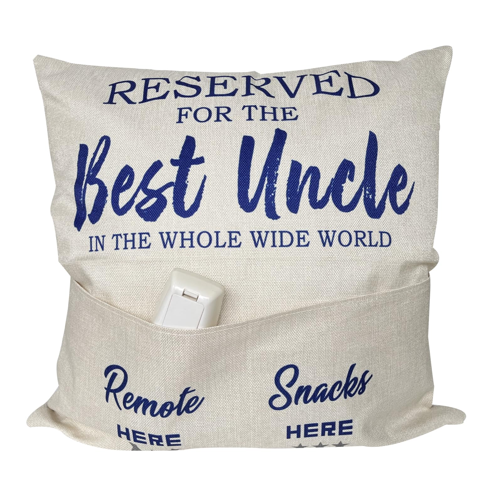 Uncle Gifts from Niece Nephew, Two-Pockets Uncle Throw Pillow Covers 18x18 Inch, Great Uncle Gifts for Birthday Christmas Anniversary Fathers Day Thanksgiving Day
