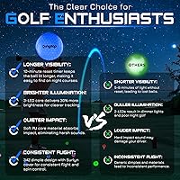 Vista 4 de KINGTOP Upgraded Glow in The Dark Golf Balls - Super Bright Light Up LED Golf Ball - with Glow Golf Tees and Storage Bag - Fun Night Golfing Gift