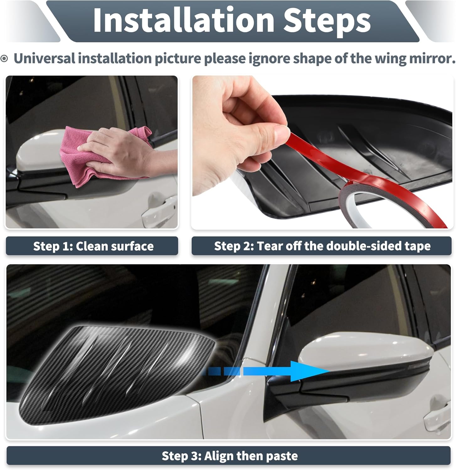 X AUTOHAUX Pair Car Rear View Driver Passenger Side Mirror Cover Cap Overlay Gloss Black for Lexus RX300 RX 300 SUV 1999-2003 with LED Signal Light Mirror Guard Covers Exterior Trims