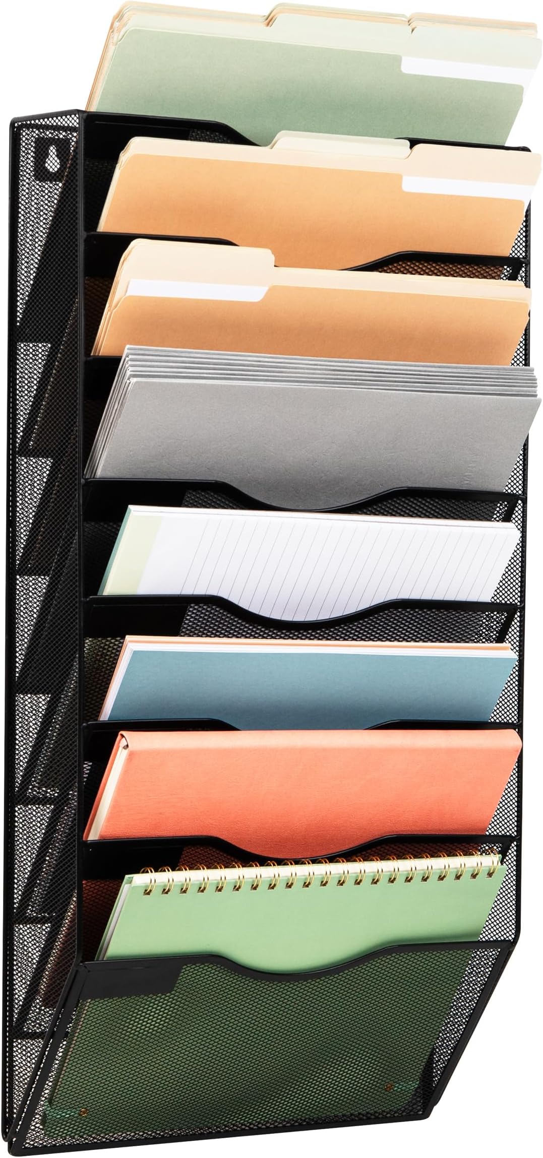 Mind Reader Wall File Organizer, 8 Pocket Hanging Document Rack, Office Wall ...
