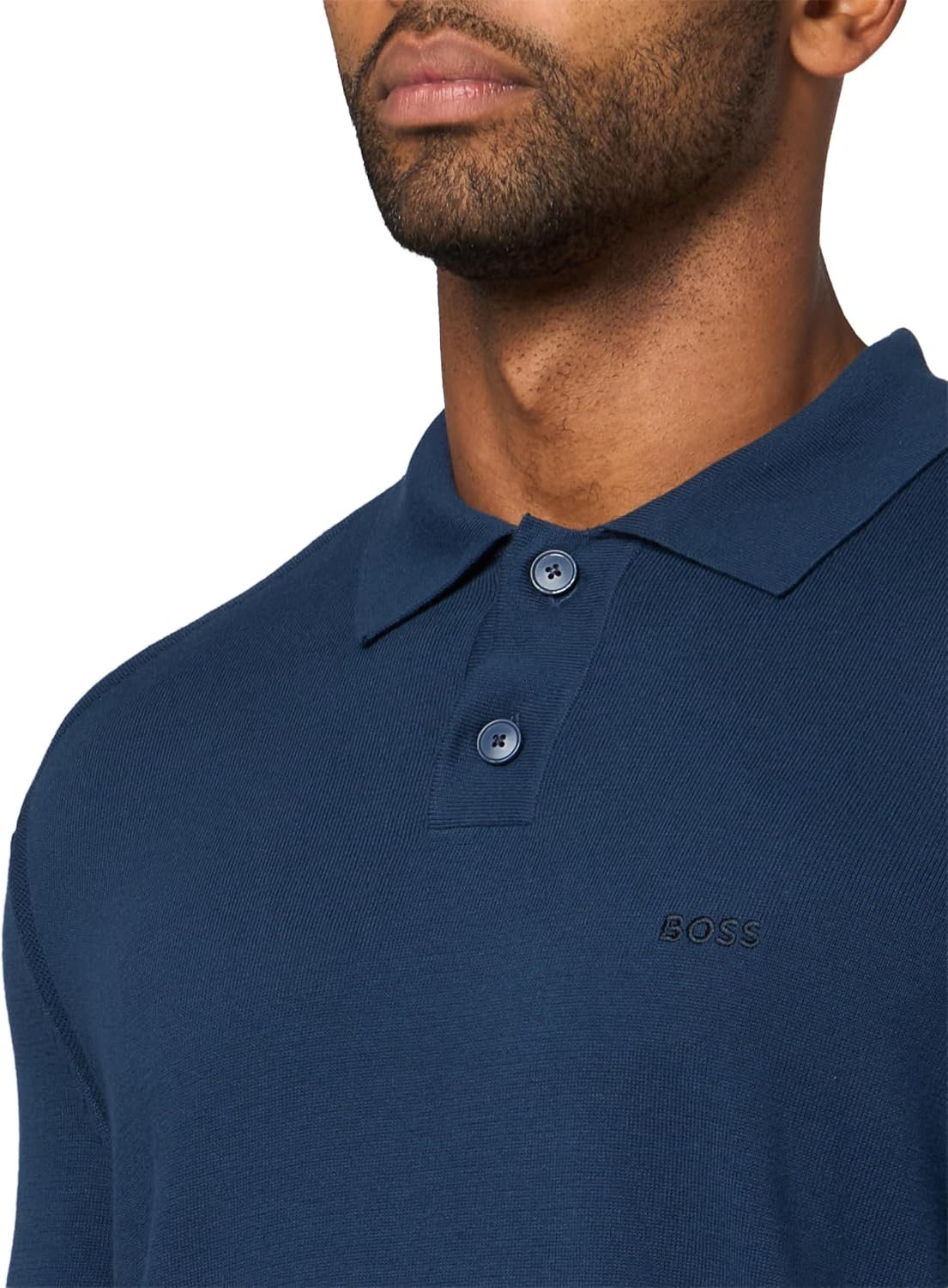 BOSS Men's Small Logo Wool Blend Sweater