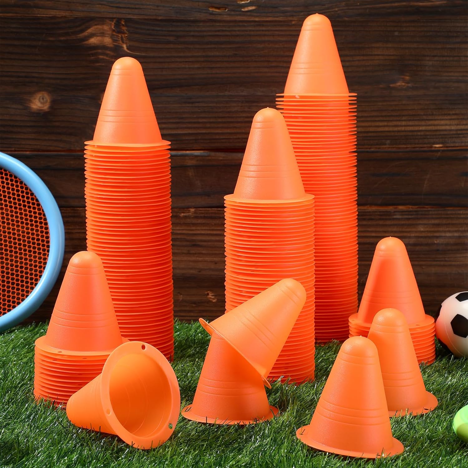 Syhood 240 Pcs 3'' Mini Agility Cones for Kids Soccer Cones for Training Construction Basketball Practice Equipment Plastic Field Marker Cone for Roller Skating Outdoor Indoor Sports Activity