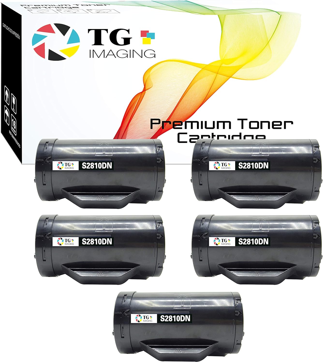 TG Imaging Compatible S2810dn Toner Cartridge Replacement for Dell S2810 2810 2810dn S2810DN S2815DN H815DW S2810X S2815 2815DN Laser Printer (593-BBMF, 5-Pack)