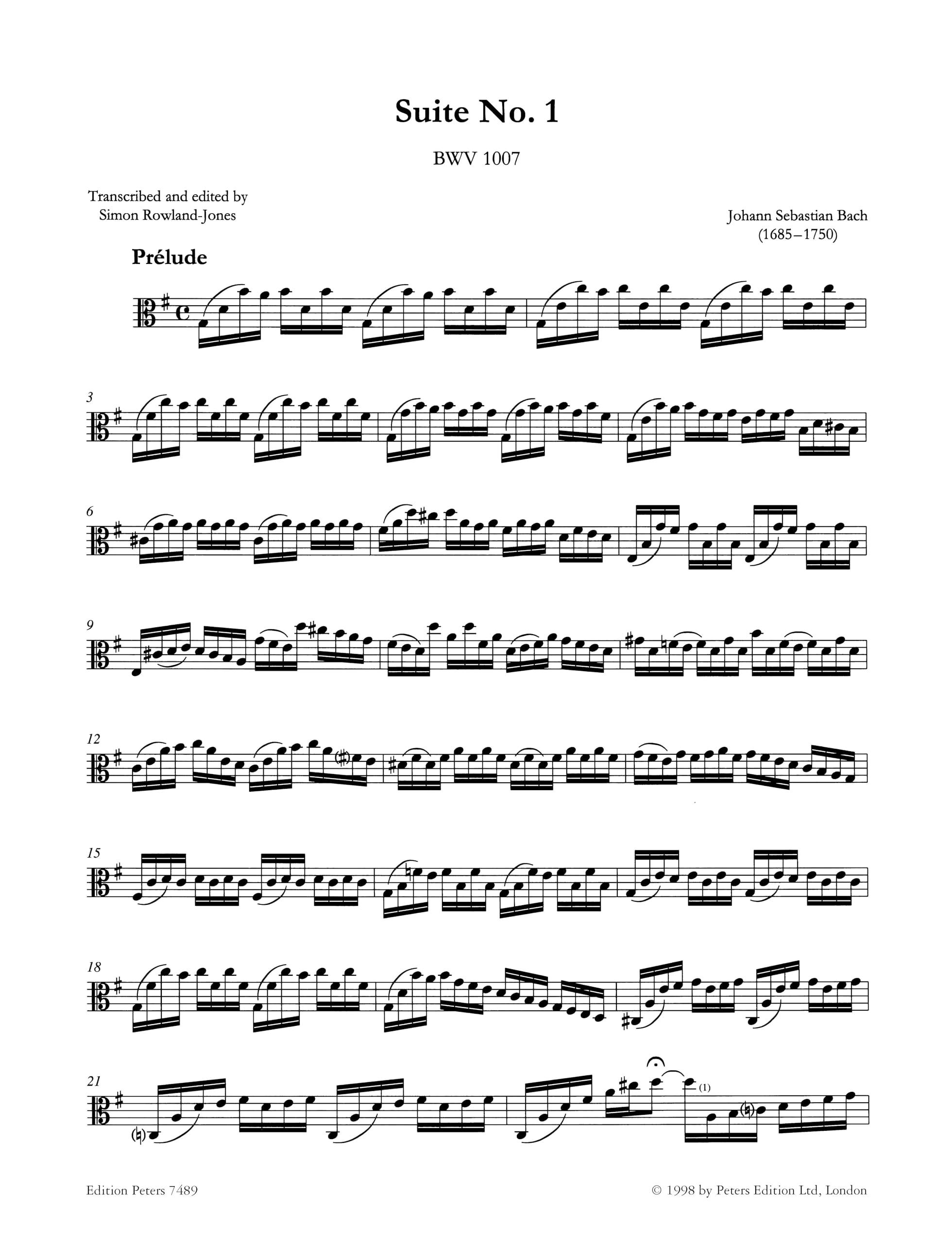 6 Cello Suites BWV 1007-1012 (Transcribed for viola) (English and German Edition) - Image 2