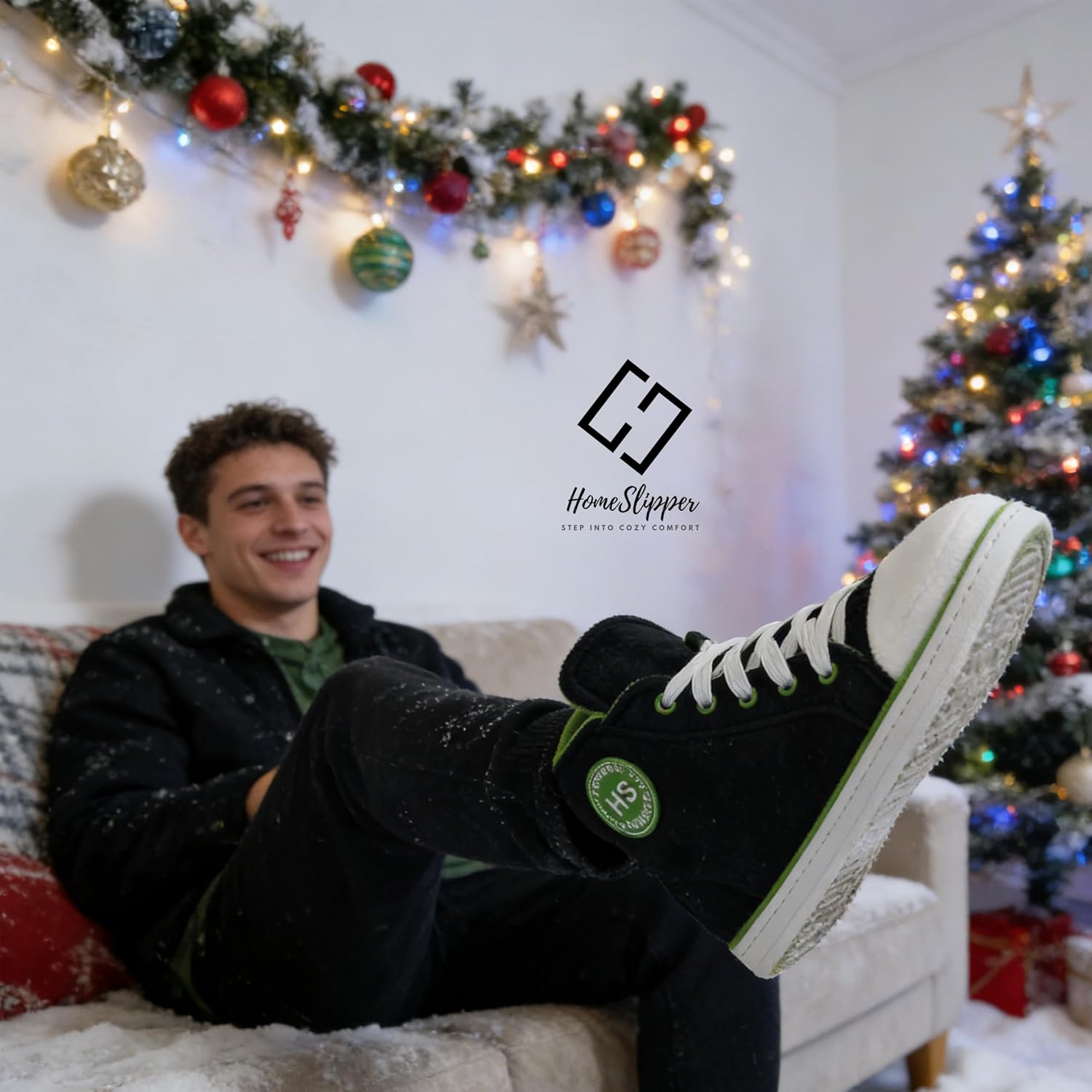 Home Slipper Men's Winter Warm Plush Indoor House Outdoor Fashion Sneaker Slippers Boots - Image 2