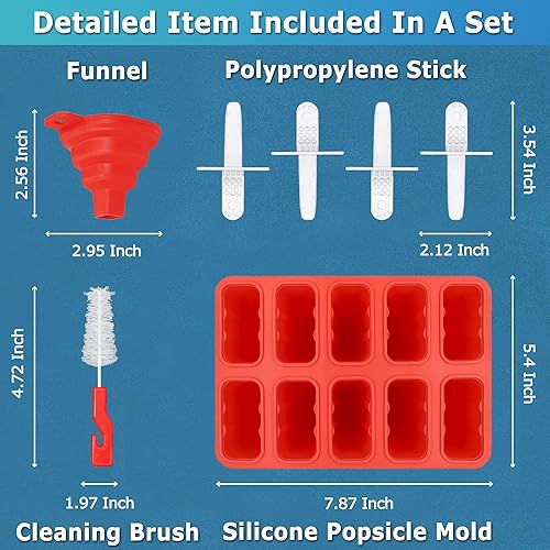 Miniatura 17 de Moldes de silicona para paletas de 12 cavidades, molde de paletas de hielo para niños, adultos y adolescentes, moldes de helado para fiestas, yogur