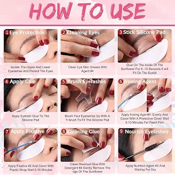 Lash Lift and Eyelash Perming Kit – At-Home Lash Curling Kit with Gentle Formula, Complete Tools & Step-by-Step Instructions – Suitable for All Lash Types