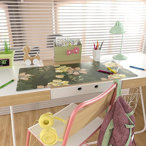 Vista 94 de Colorful Star Alfombrilla grande para mouse, botánica abstracta impermeable, alfombrilla de mouse para juegos de computadora, alfombrilla de mouse