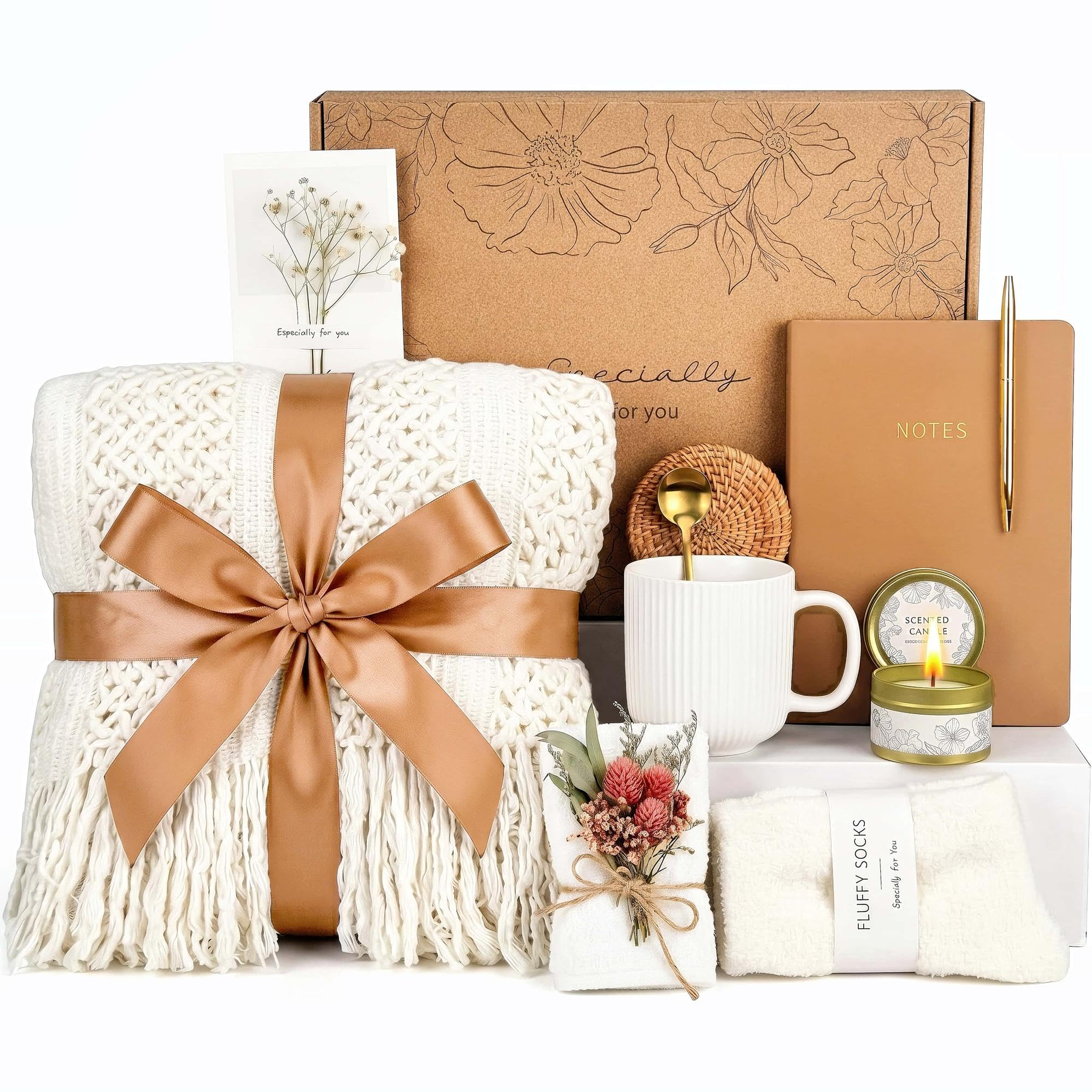 OHATOS Regali per la cura di sé per le donne, pacchetto di cura per le donne, cesto regalo di compleanno per migliore amica, sorella mamma, set regalo accogliente, regalo rilassante per ragazze