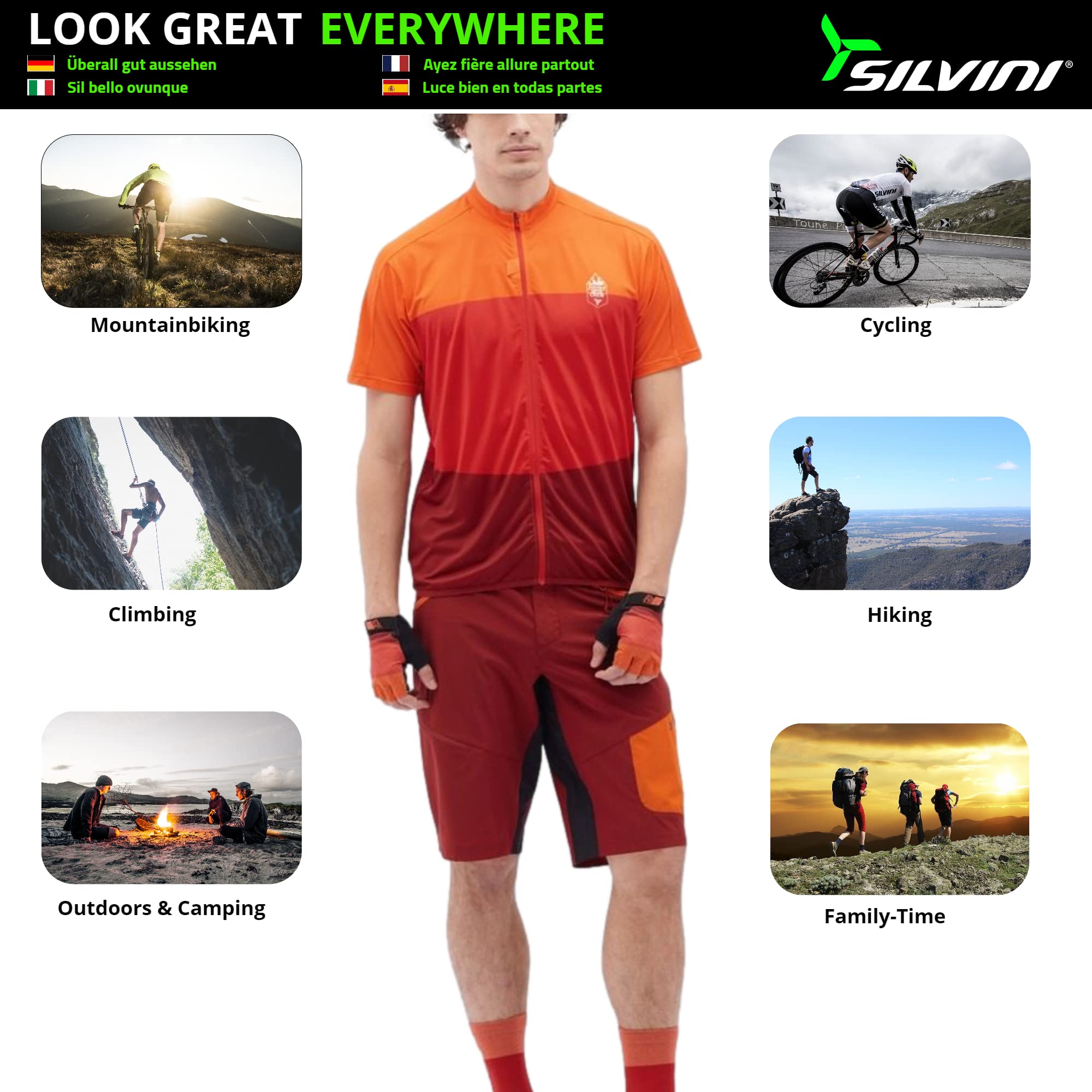 SILVINI Rango Pantaloncini MTB Uomo Pantaloni MTB Uomo Pantaloncini Uomo MTB Pantaloncini Trekking Uomo Pantaloncini Ciclismo Uomo Pantaloni MTB Enduro Pantaloncini Mountain Bike Uomo MTB Pantaloni