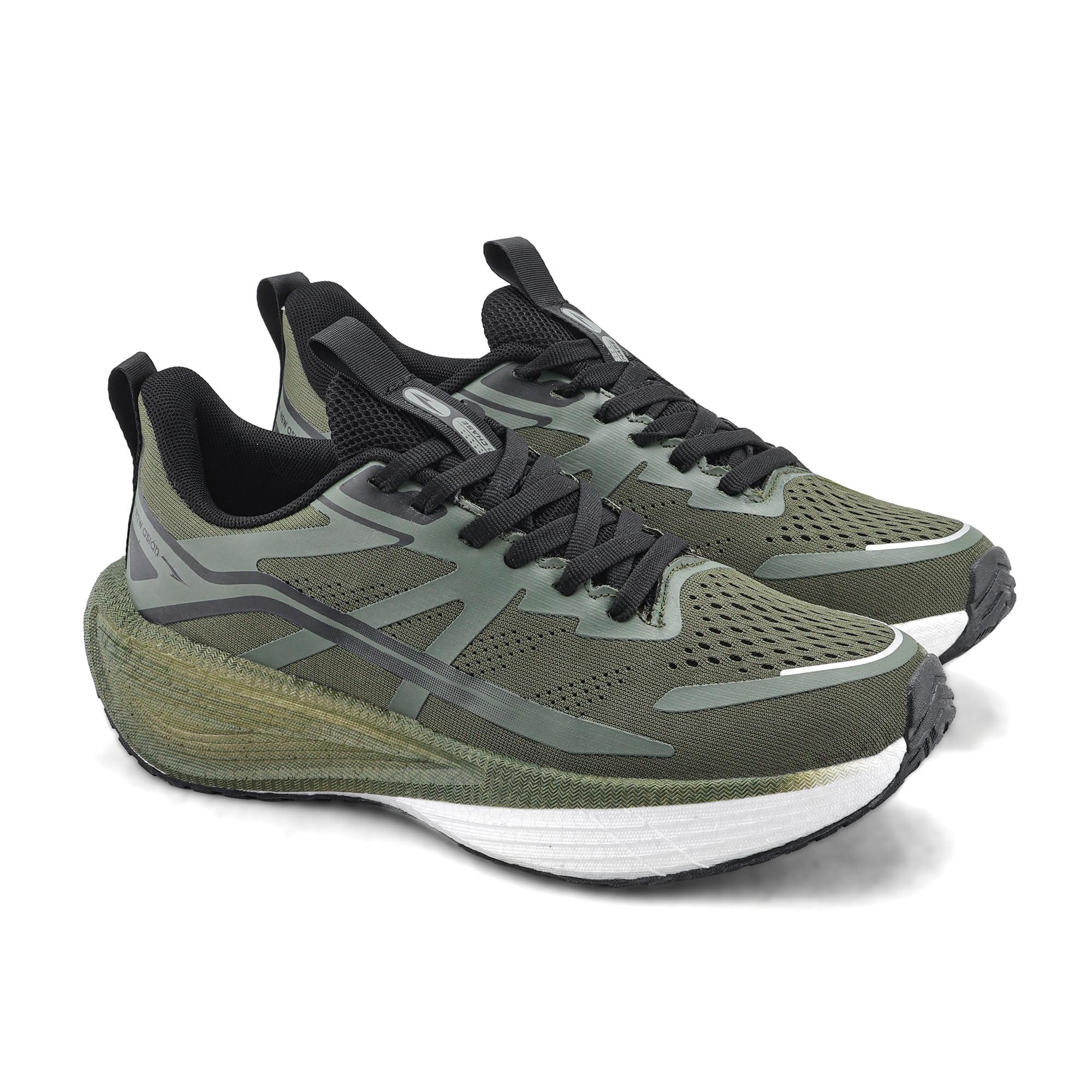 ASIAN Hypercushion Carbon-07 Men’s Running Shoes Green OLIVE BLACK - Image 1