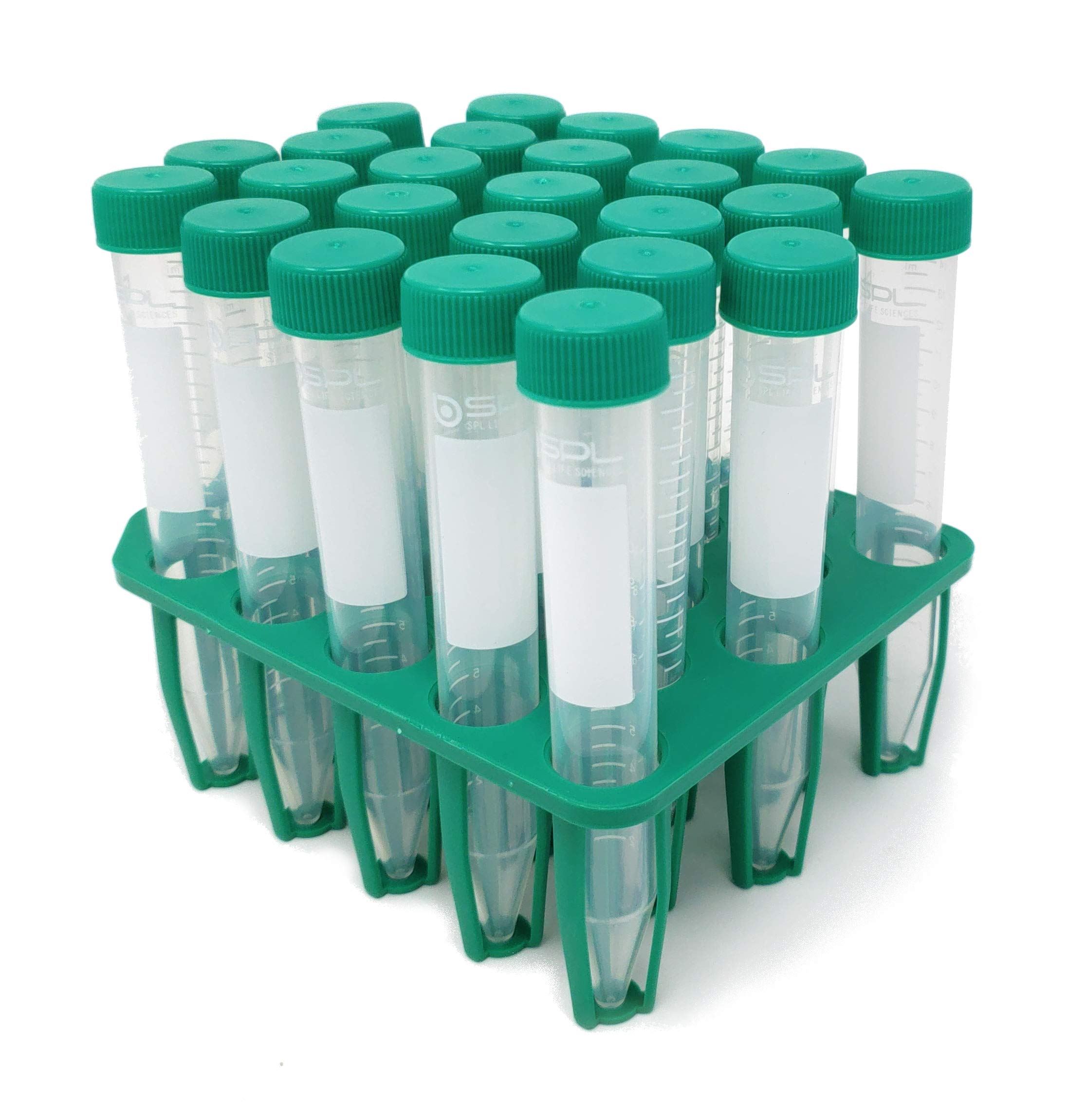 15 ml Conical Centrifuge Tubes Sterilized with PP Racks, Non - pyrogenic, Non - cytotoxic, DNase/RNase - Free, Human DNA - Free 25 Tubes x Rack (1 Rack)