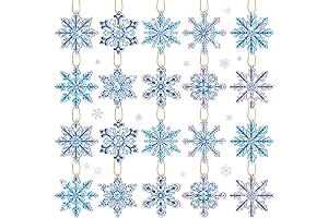 20Pcs 5D Diamond Painting Christmas Ornaments | DIY Crystal Art Kit for Winter Holiday Decor