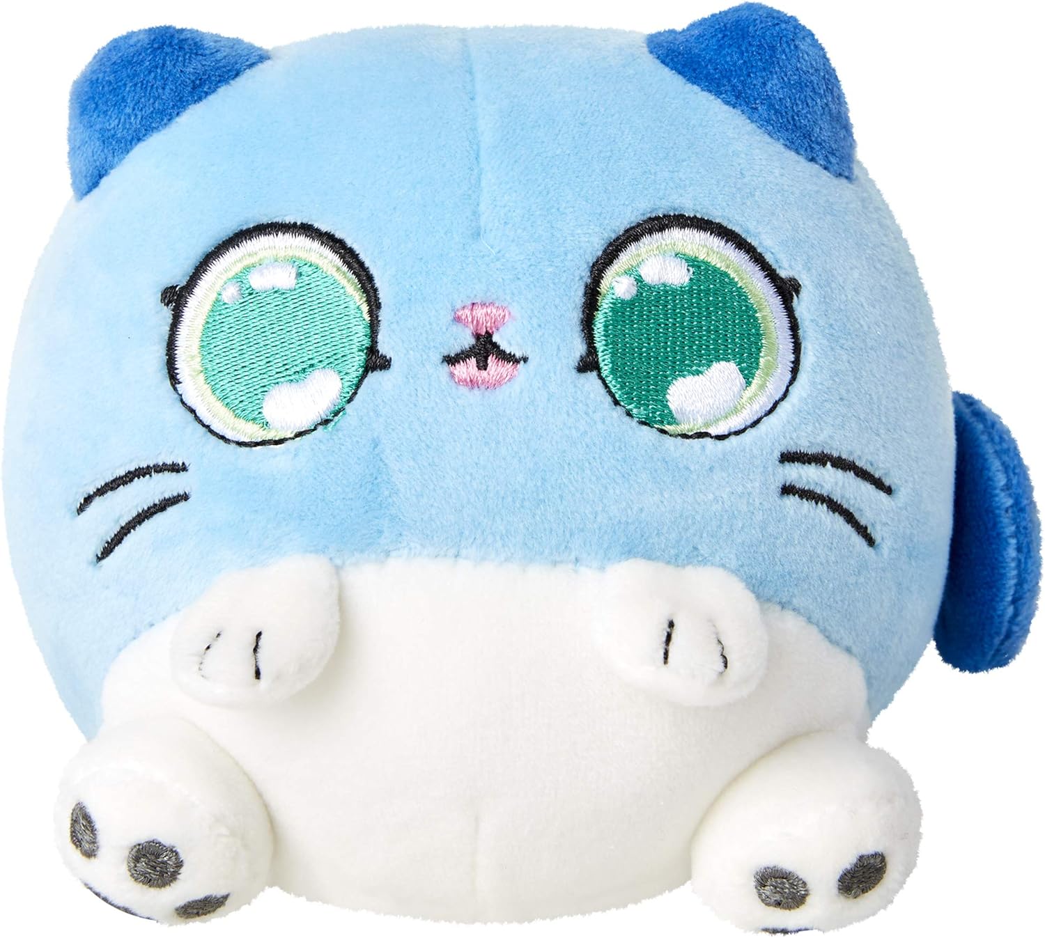 Meowble Super Soft Scented Plush - Blue Gray Cat - “Meowberry Scented” (Strawberry) 4" Round Kitten Ball Plush, for Birthday Party Or Easter!