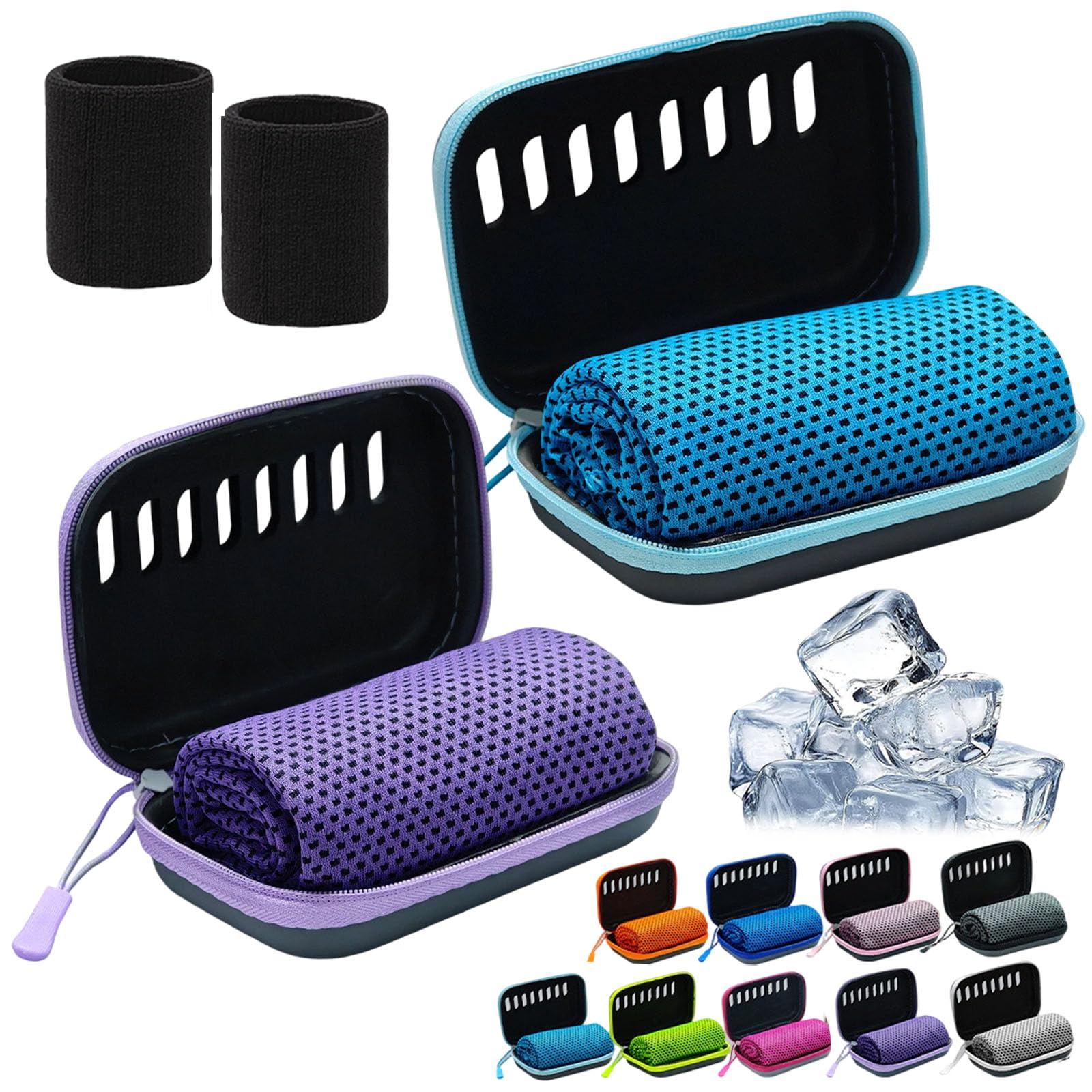 HOPASRISEE 2026 New Cooling Towel, Instant Cool Towel, Quick-Drying Ice Neck Wraps, Microfibre Breathable Cooling Cloth for Men Women Gym Workout Running Yoga Camping (2PC-A,30CM*100CM)
